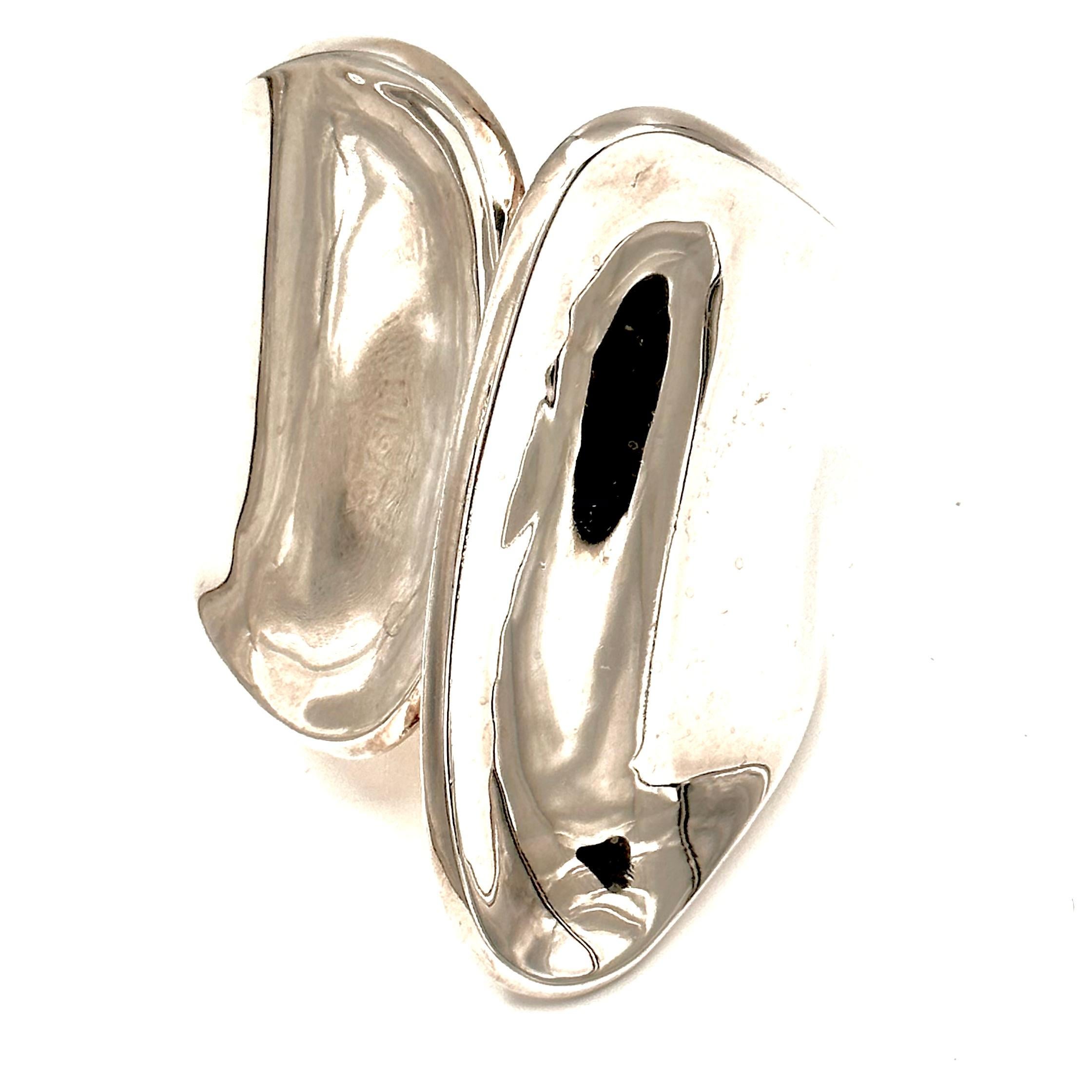 Modern Robert Lee Morris Silver Plated Wings Cuff For Sale