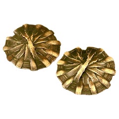 Retro Robert Lee Morris Wabi Sabi Collection, Bamboo Disc Earrings 1982