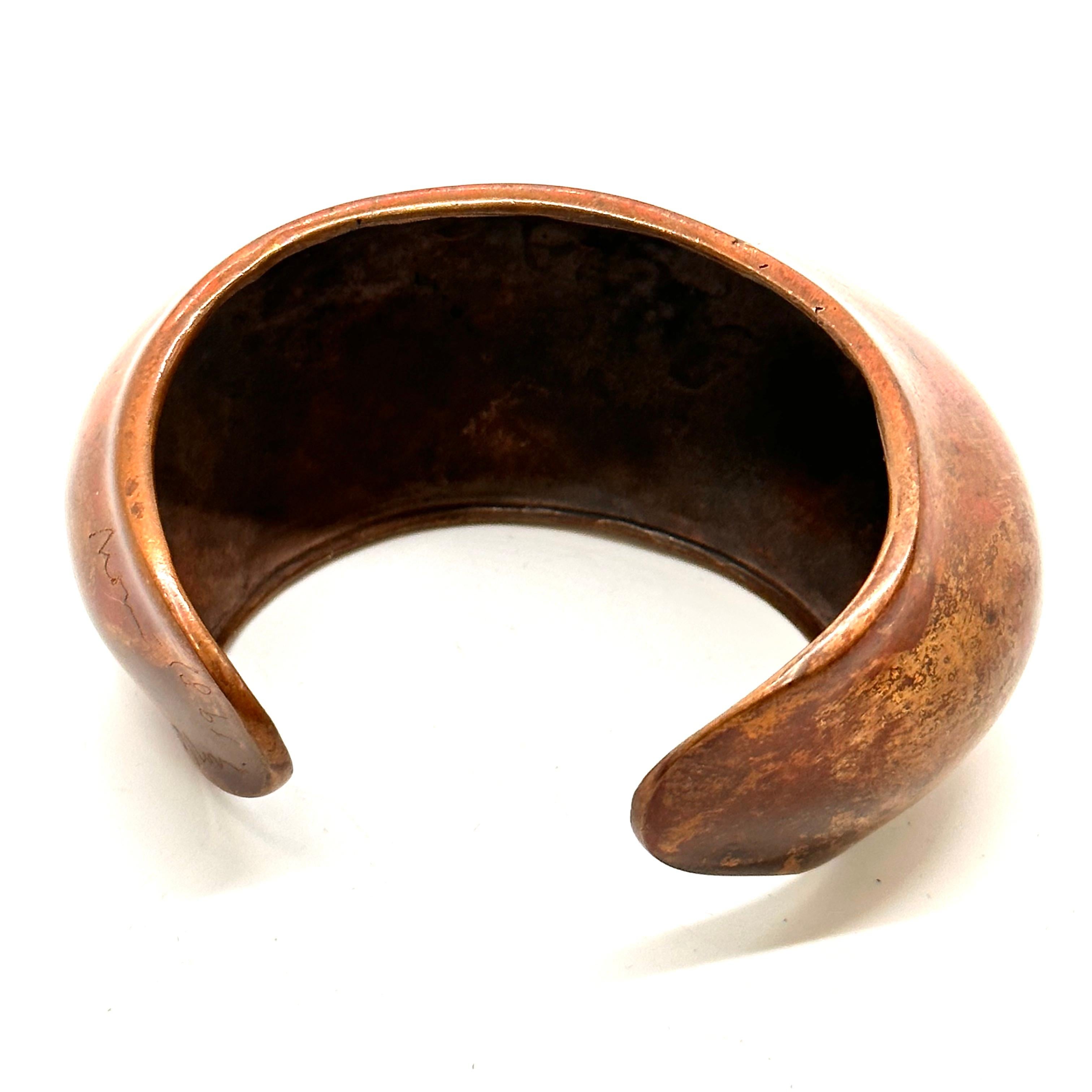 Robert Lee Morris Wabi Sabi Collection Copper Bagel Cuff 1981 In Good Condition For Sale In New York, NY
