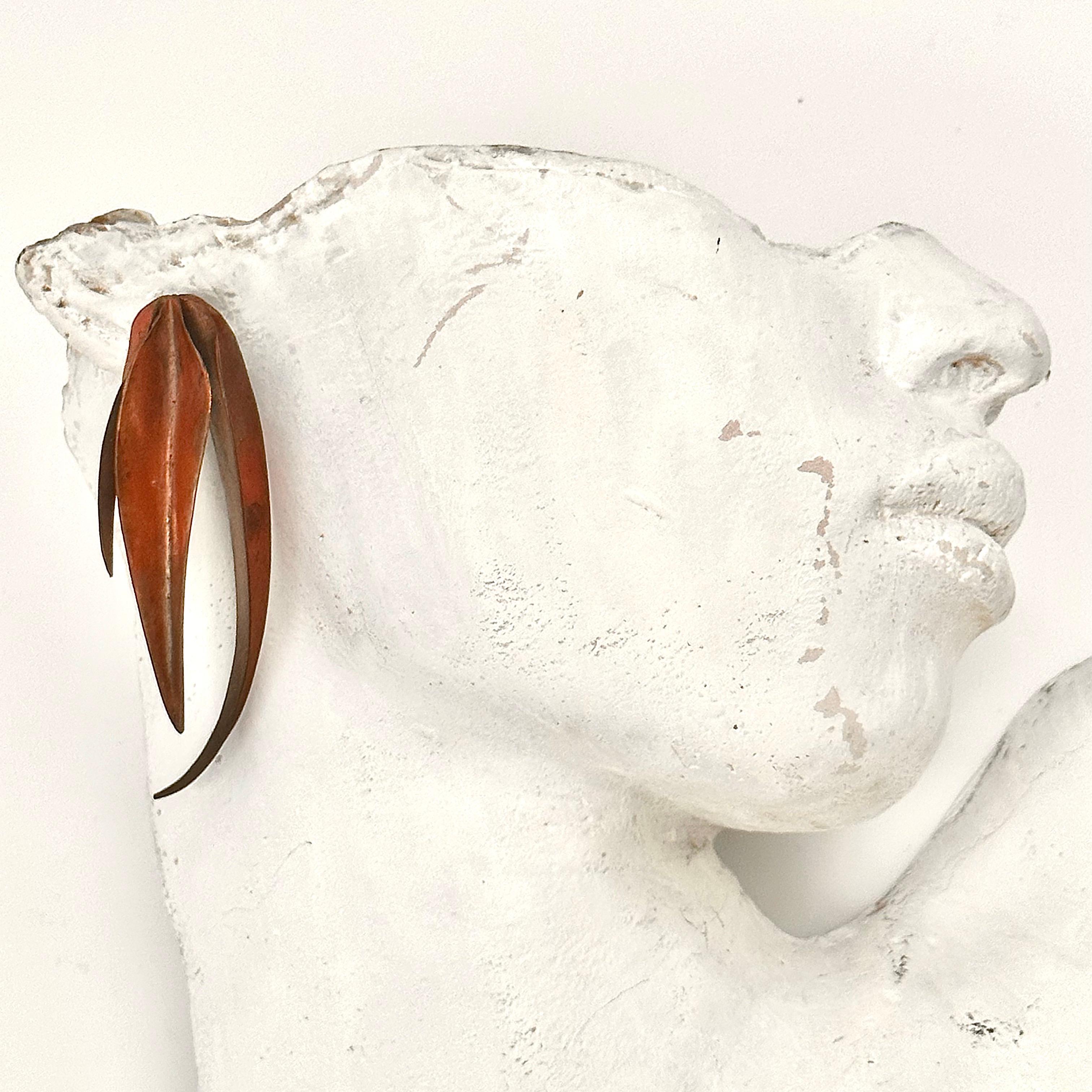 Modern Robert Lee Morris Wabi Sabi Collection, Large Copper Triple Blade Earrings 1981 For Sale