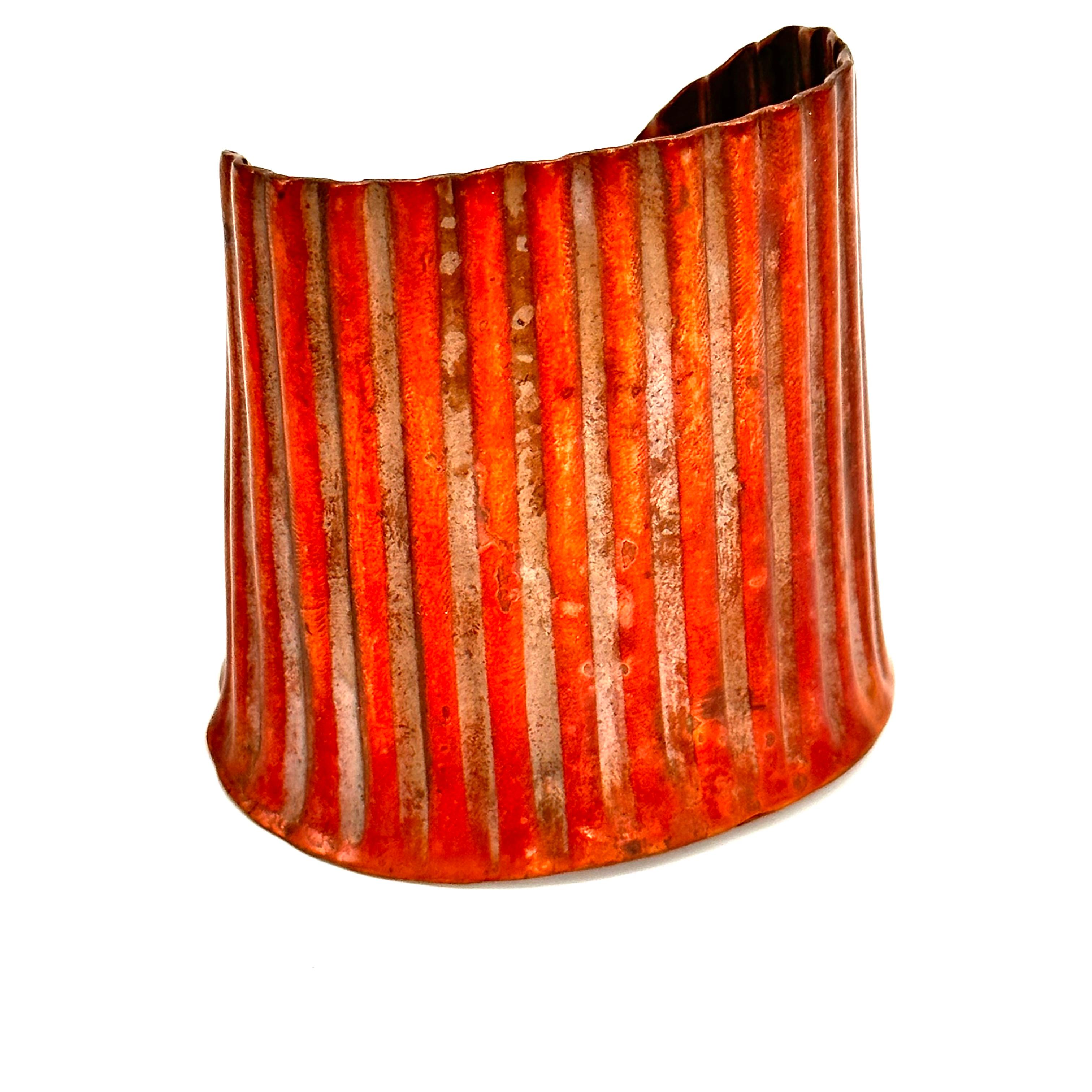 Robert Lee Morris Wabi Sabi Copper Column Cuff 1981 In Excellent Condition For Sale In New York, NY
