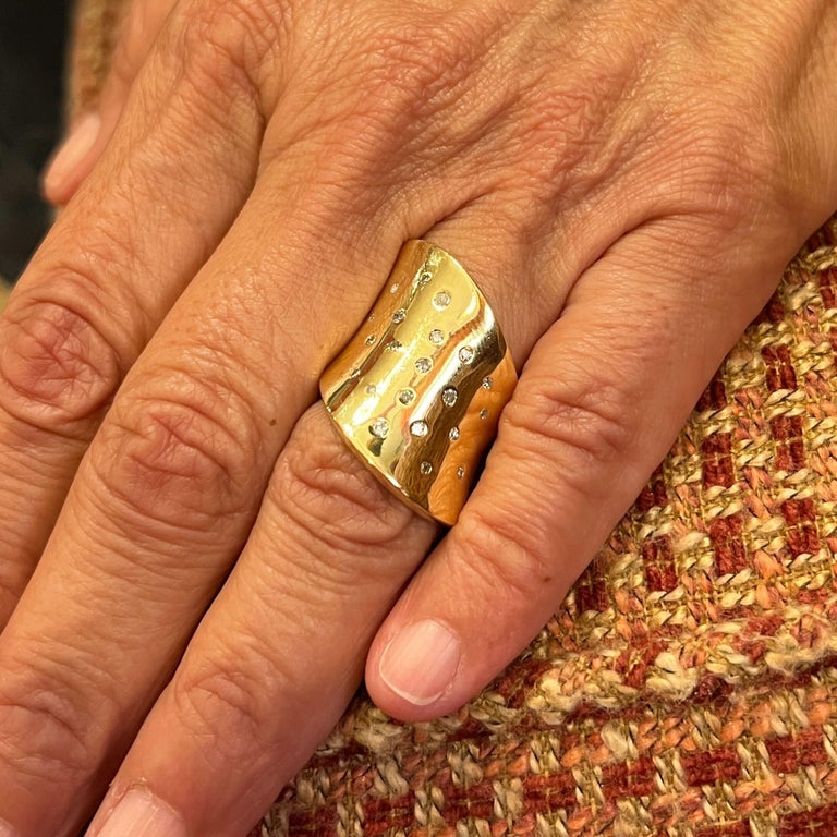 Robert Lee Morris Yellow Gold and Diamond Ring at 1stDibs