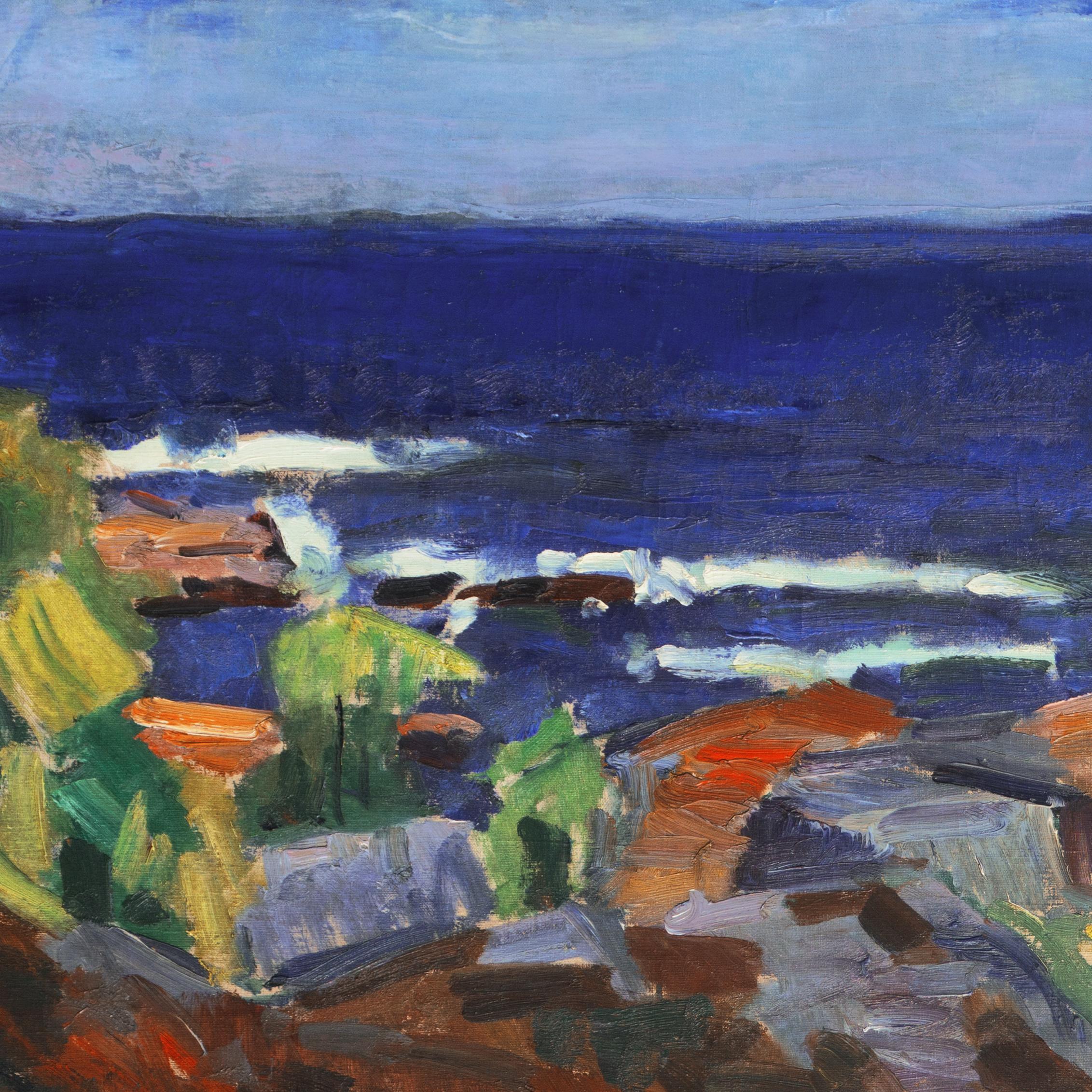 'Coastal Landscape', Salon d'Automne, Paris, Royal Danish Academy Expressionist - Post-Impressionist Painting by Robert Leepin