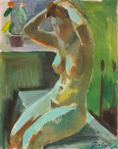 Nudo seduto",  Parigi, Salon d'Automne, Accademia Reale Danese, Olio Espressionista