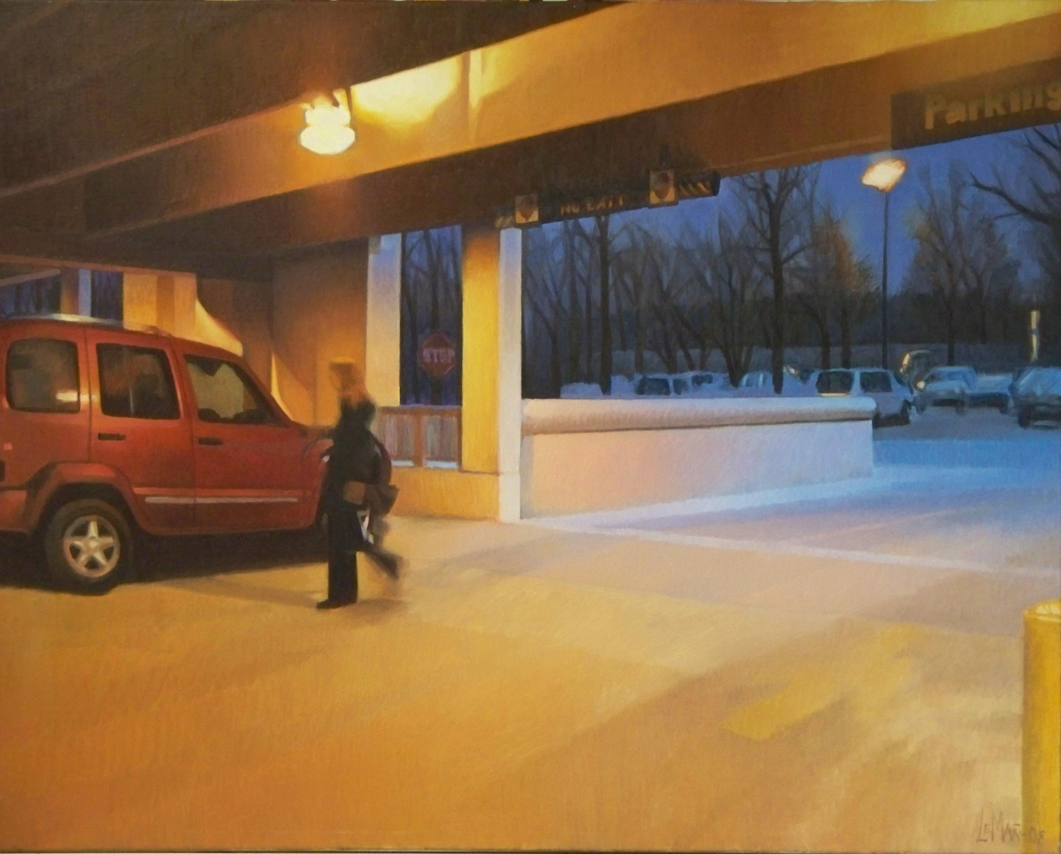 Robert LeMar Abstract Painting - Garage, Painting, Oil on Canvas