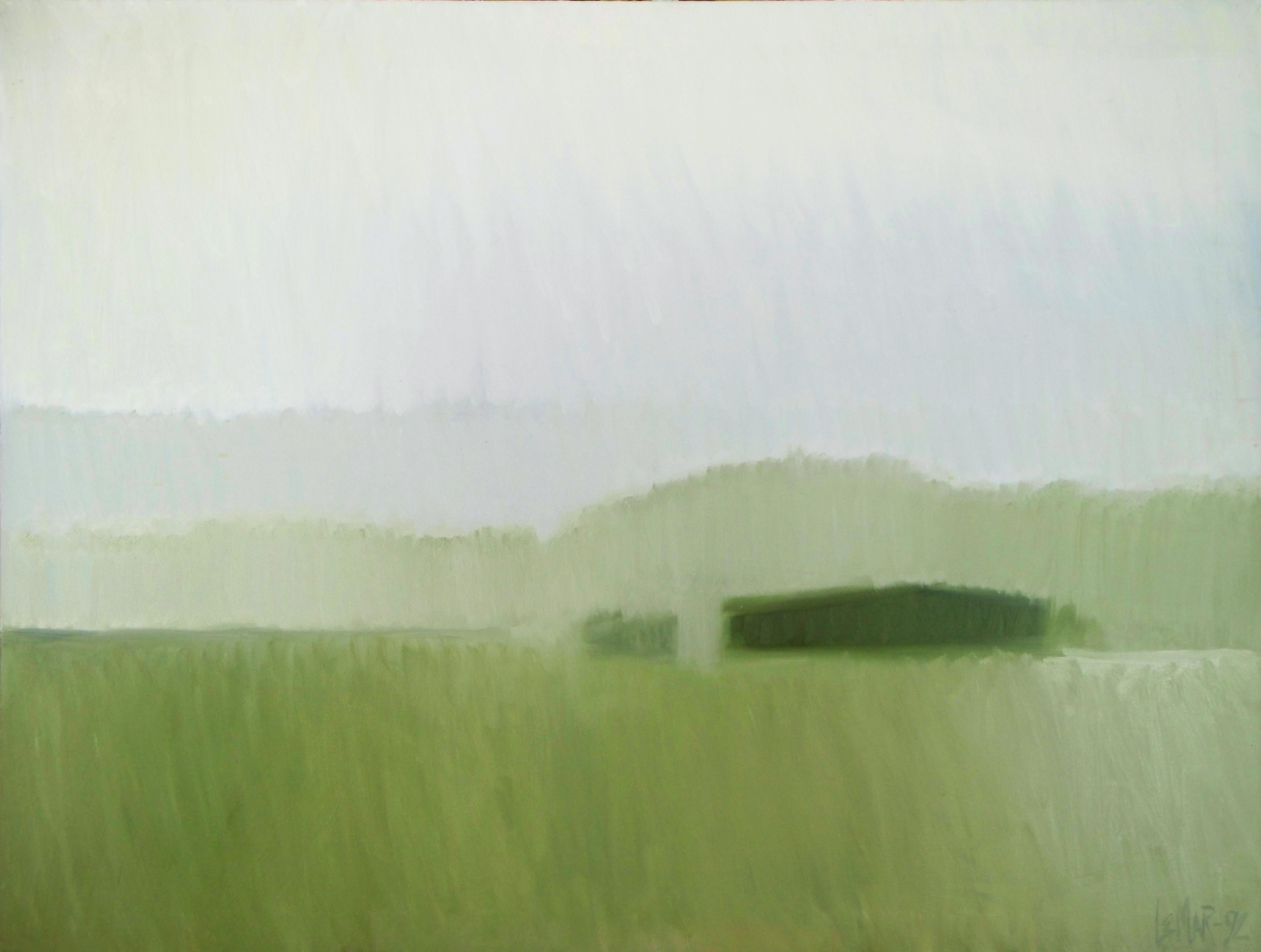 Campo nebbioso, Pittura, Olio su tela - Painting di Robert LeMar