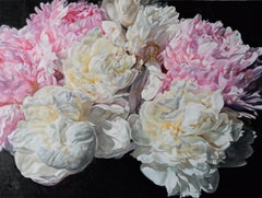 Coral Peonies June 2-original réalisme moderne fleurs peinture- Art contemporain
