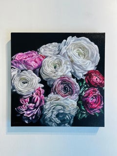 Ranunculus Study I - Original Floral Art, A Contemporary Still Life in Oil