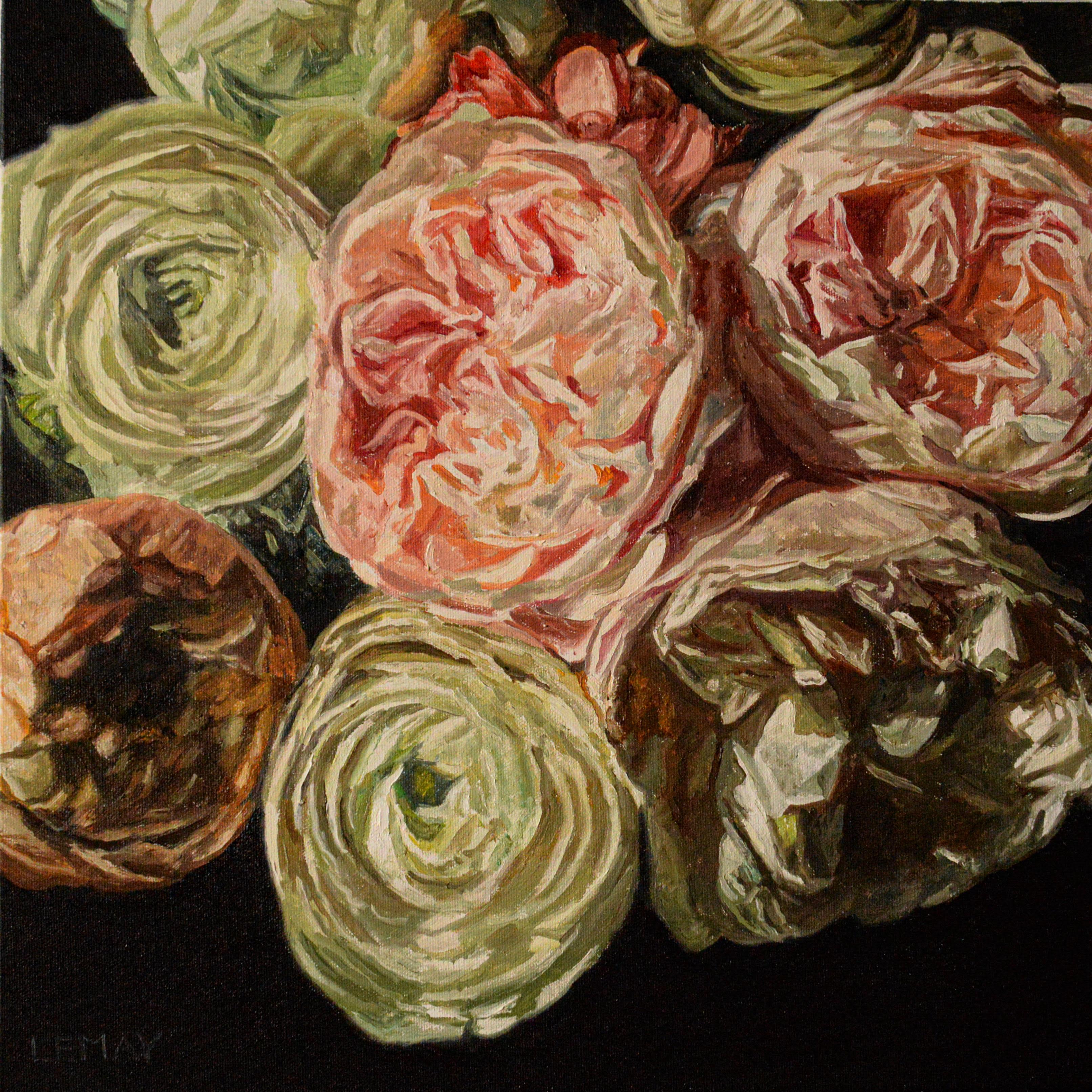 Robert Lemay Landscape Painting - Summer Blooming-original modern realism flowers oil painting-contemporary Art