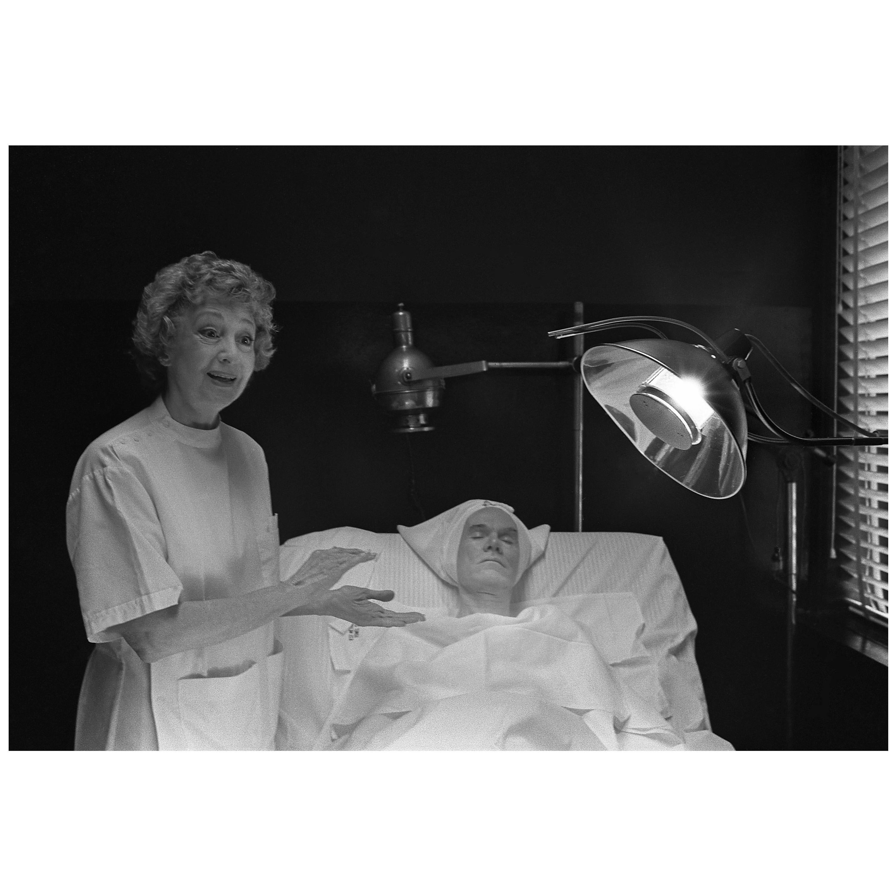 Robert Levin, "Andy Warhol with Janet Sartin Getting Facial", Framed Print, 2015 For Sale