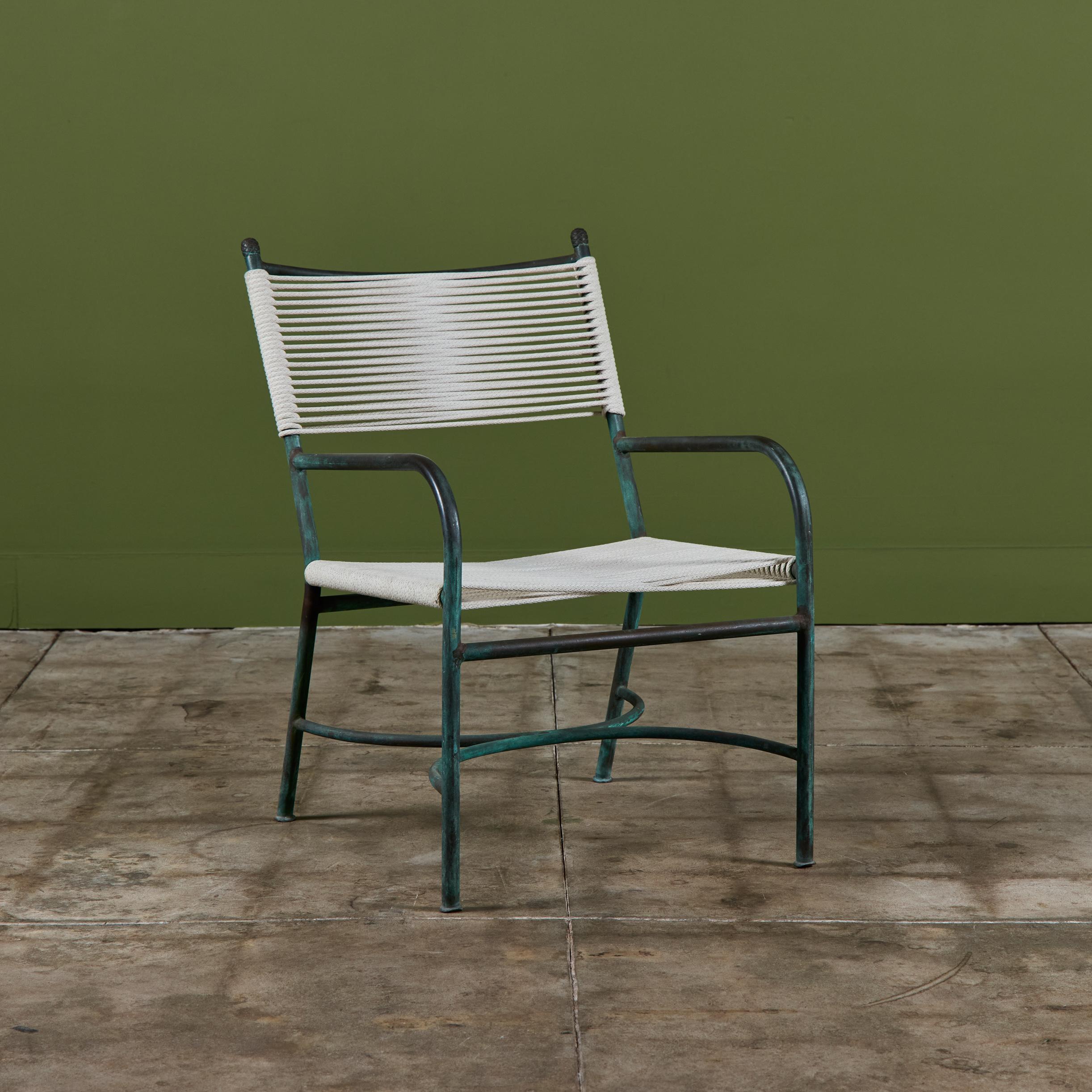 Bronze-Terrassen-Loungesessel von Robert Lewis (amerikanisch) im Angebot