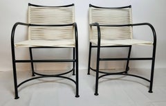 Robert Lewis Pair Steel Pipe Armchairs Hand Built Santa Barbara CA, 1930s/40s