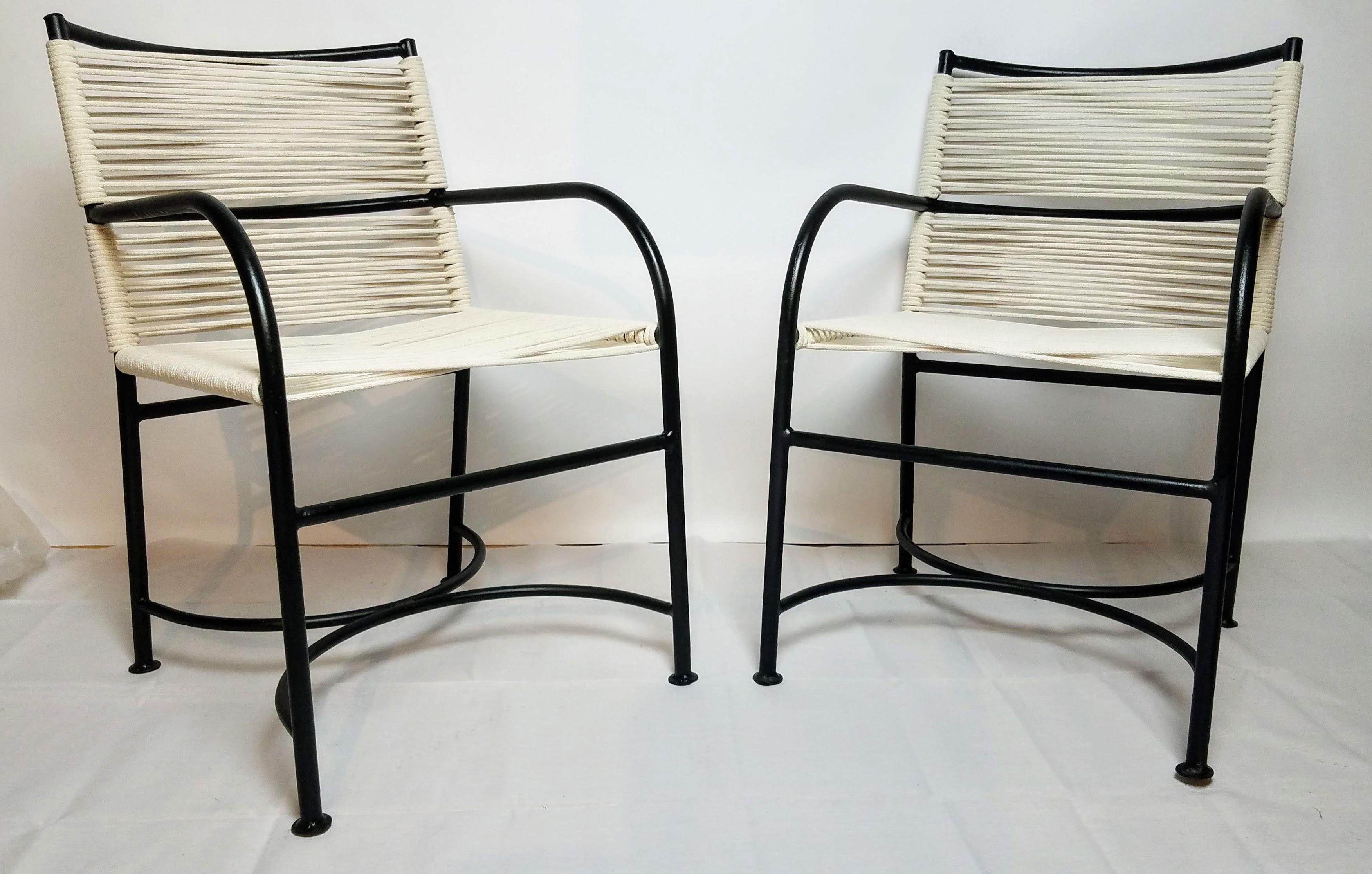 Mid-Century Modern Paire de fauteuils en acier plaqué Robert Lewis, fabriqués à la main à Santa Barbara, Californie, années 1930/40 en vente