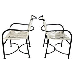 Robert Lewis Pair Steel Pipe Armchairs Hand Built Santa Barbara CA, 1930s/40s