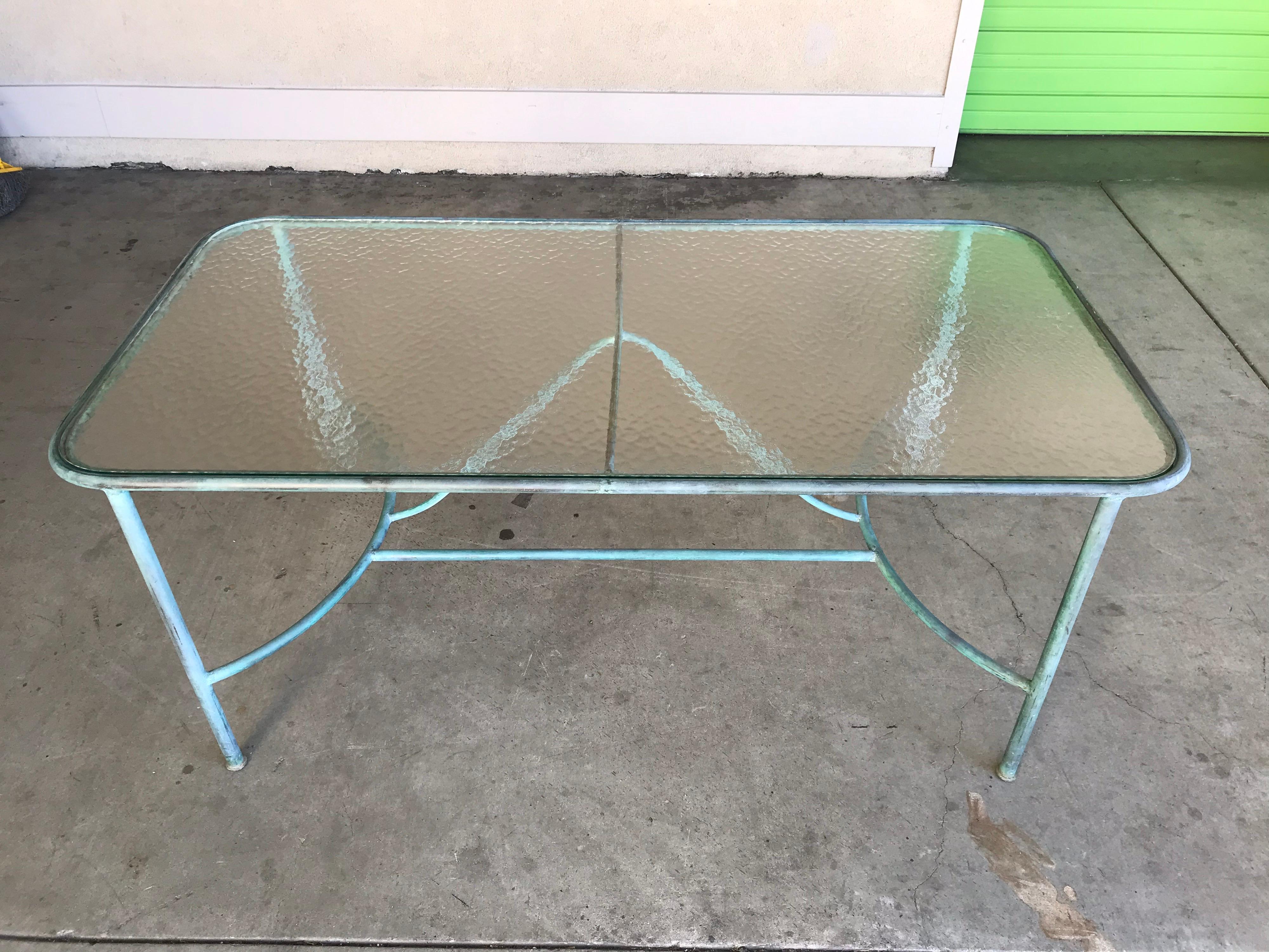 Mid-Century Modern Robert Lewis Patinated Bronze Dining Table, 20th Century