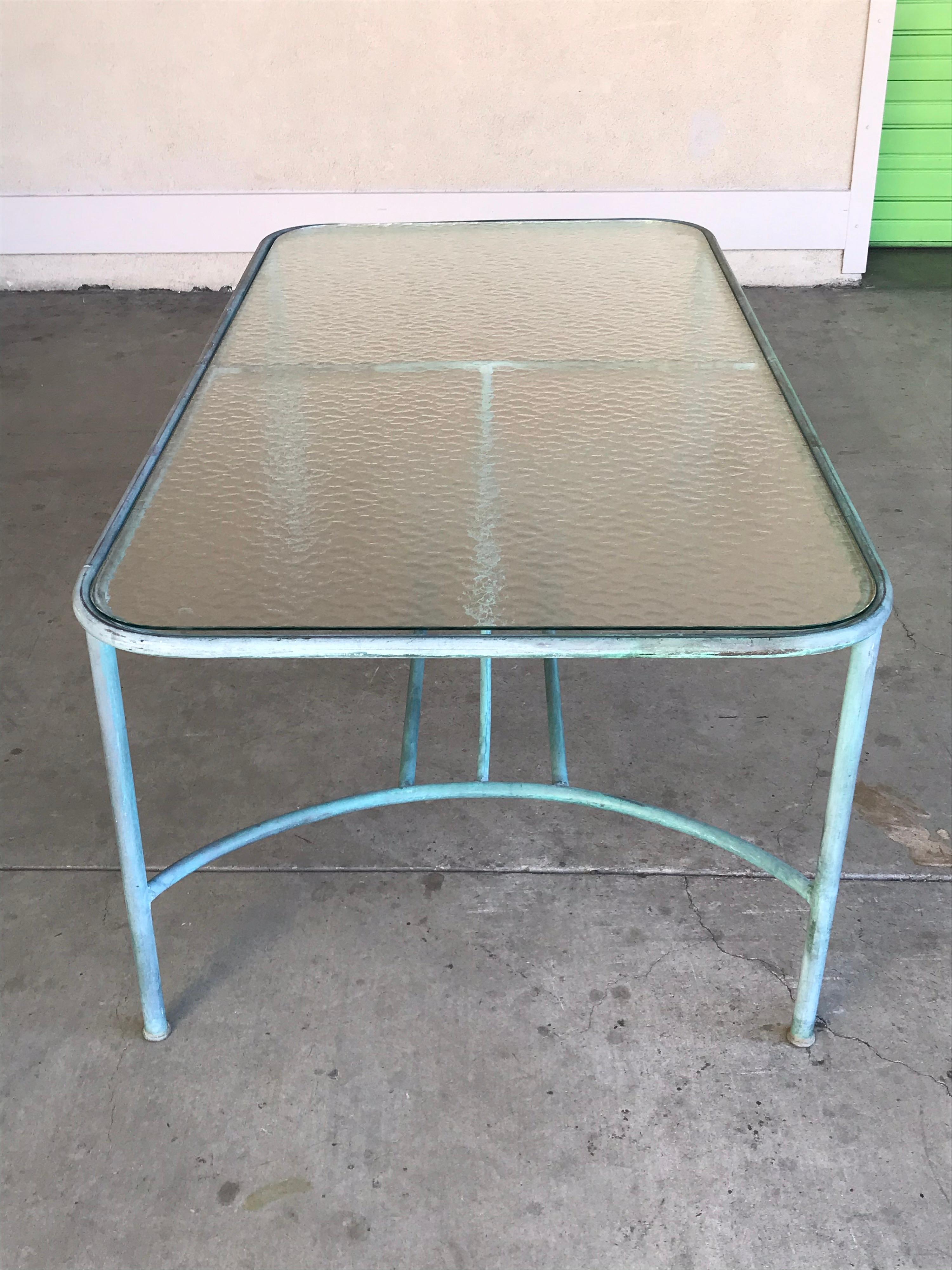 Welded Robert Lewis Patinated Bronze Dining Table, 20th Century