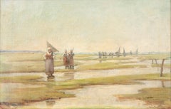 Landscape by the Shore with Figures Walking
