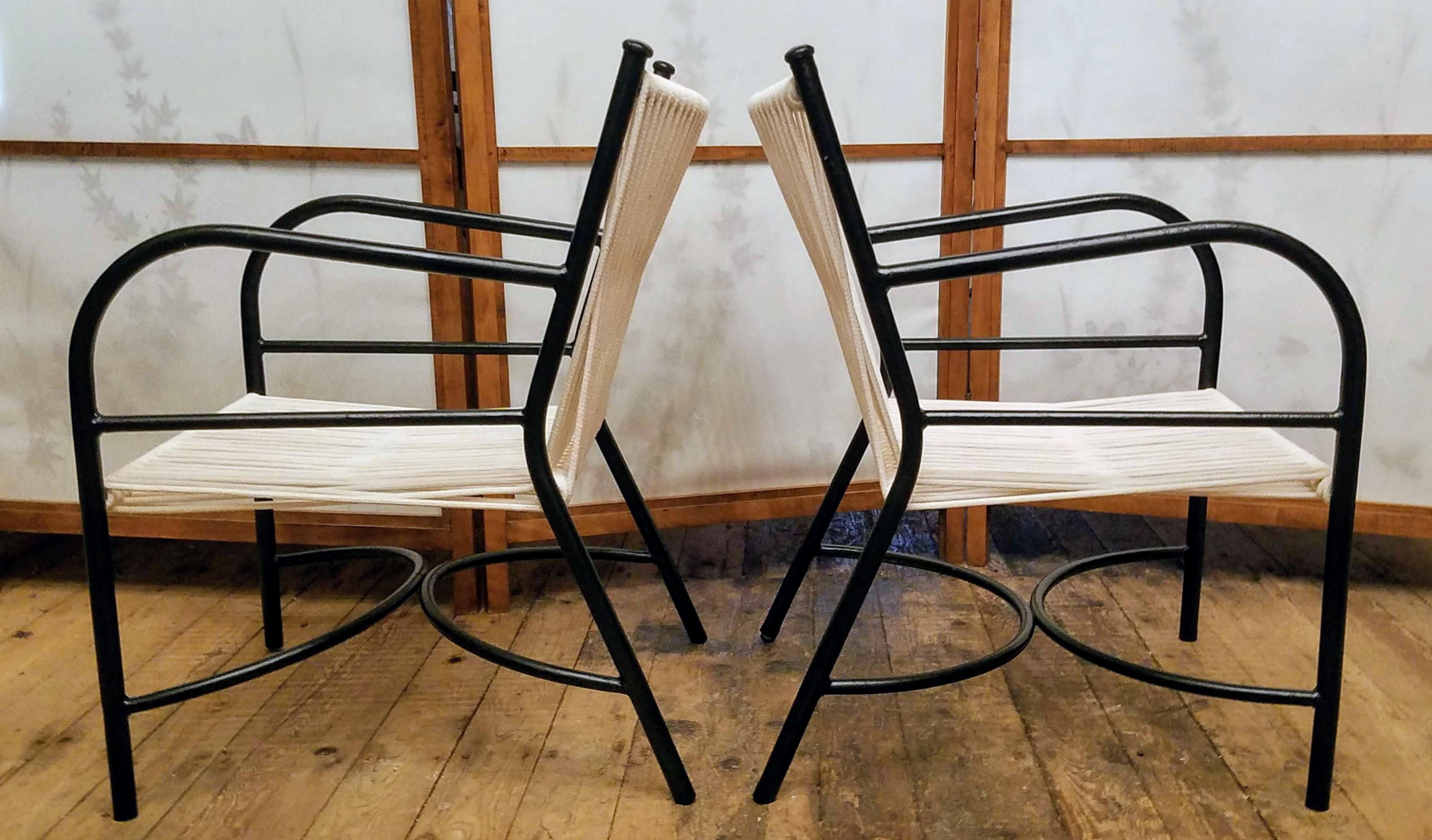 Robert Lewis Set of Four Lounge Chairs Studio Crafted Santa Barbara, CA. 1940s In Good Condition For Sale In Camden, ME