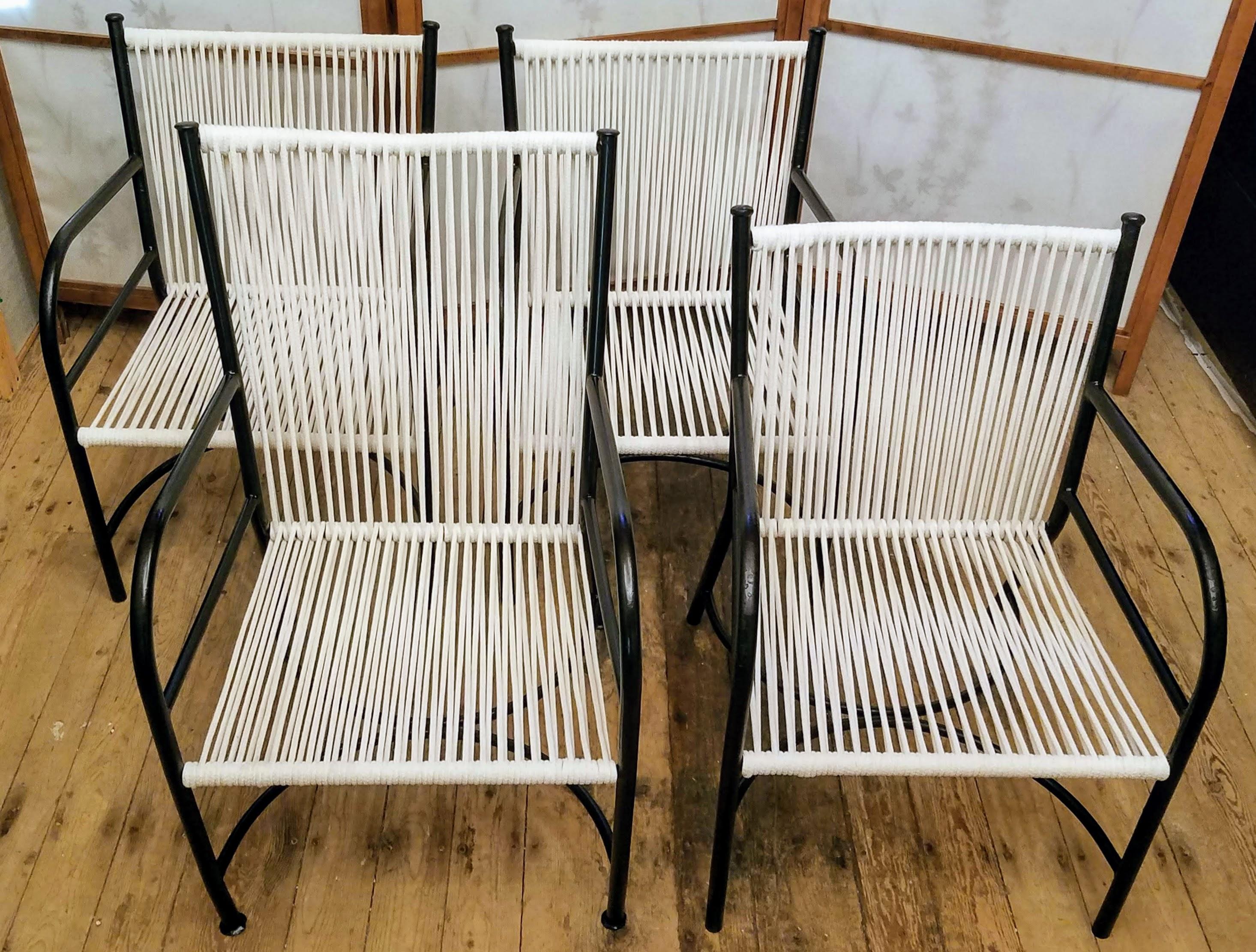 Mid-20th Century Robert Lewis Set of Four Lounge Chairs Studio Crafted Santa Barbara, CA. 1940s