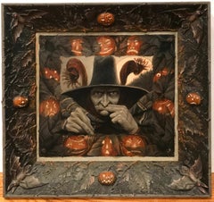 Halloween Witch with Pumpkins