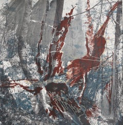 Trees Talk, Abstract Expressionist Lithograph by Robert Lobe