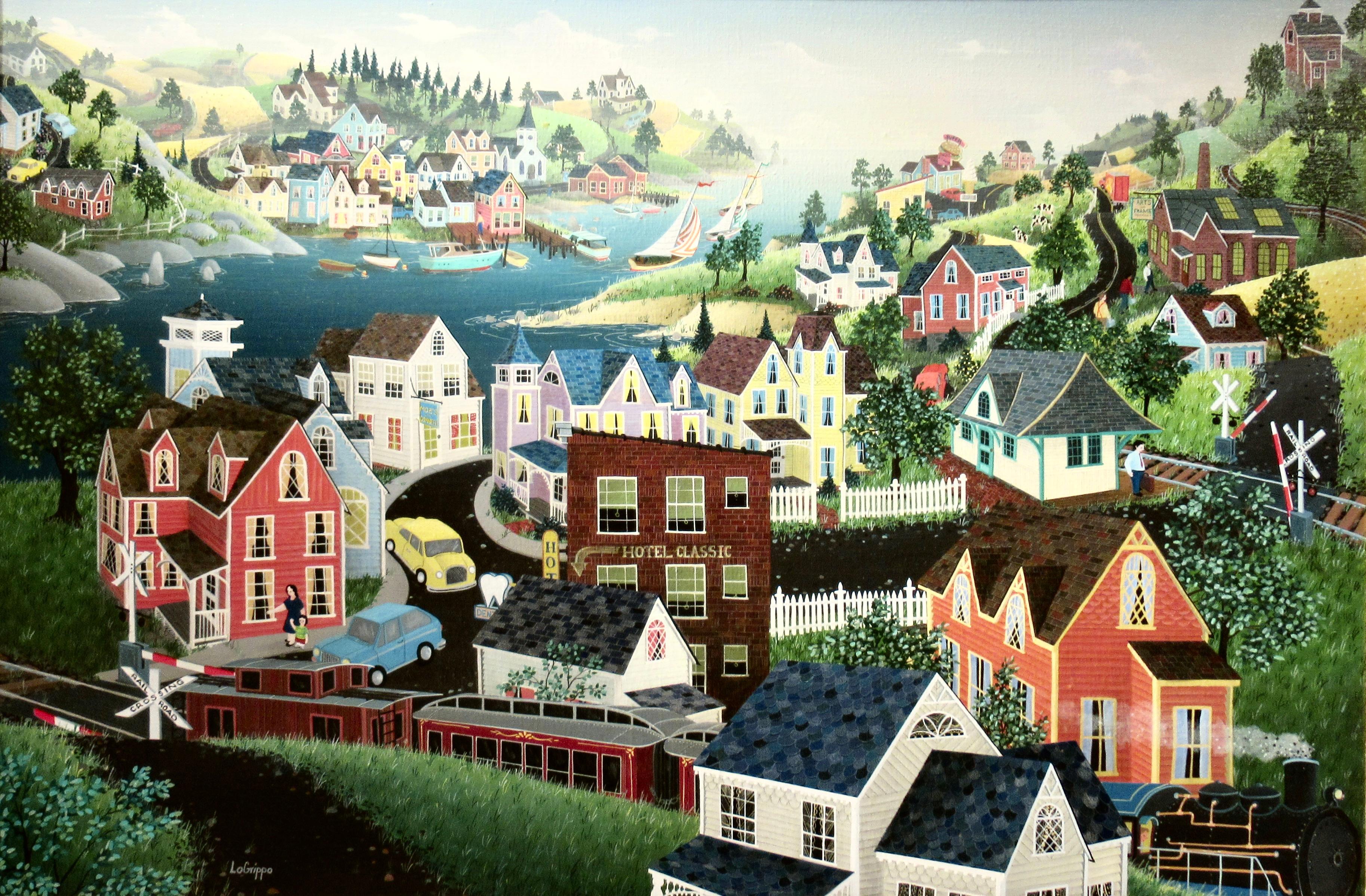The harbor - Painting by Robert Logrippo