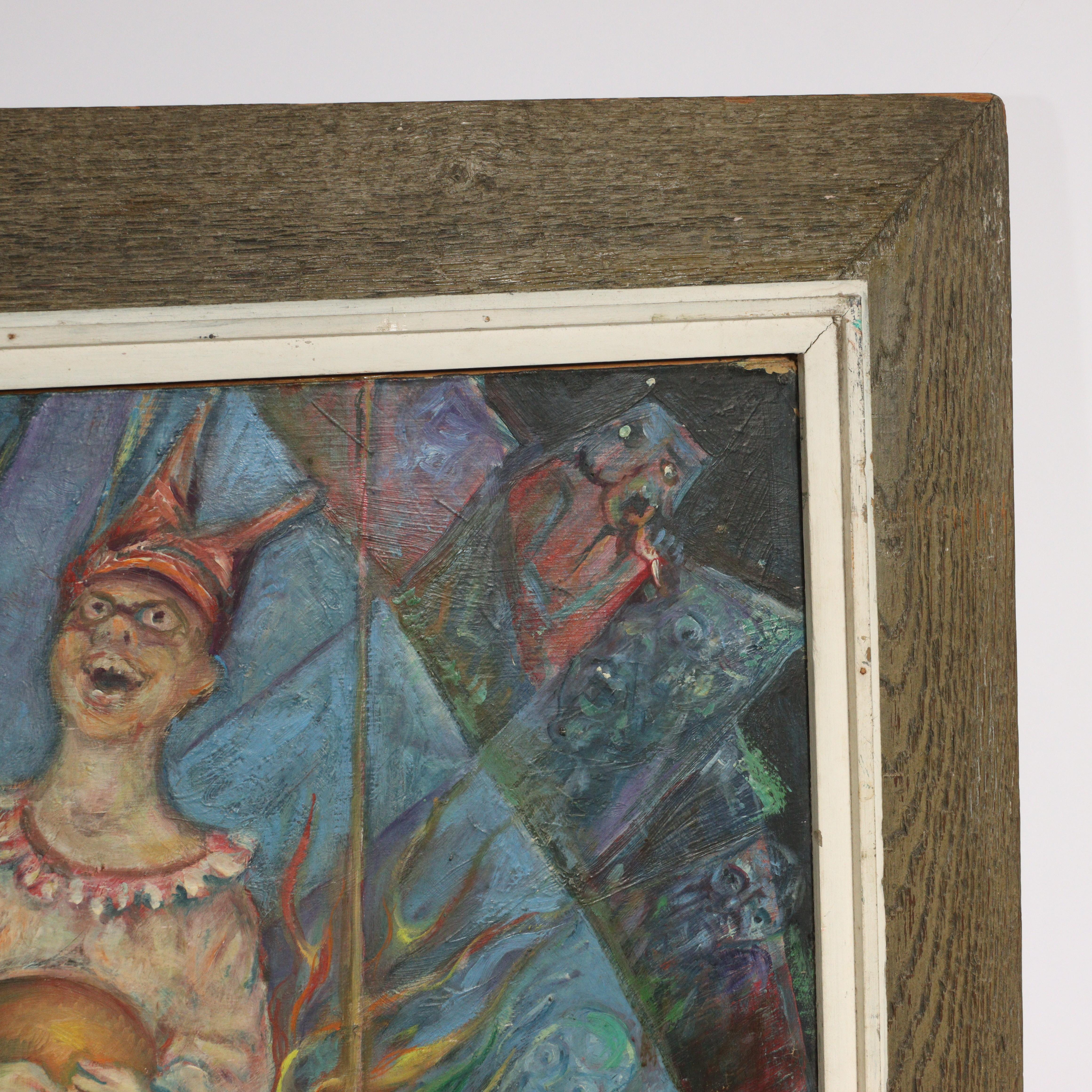 Abstract Allegorical Scene - Painting by Robert Lohman