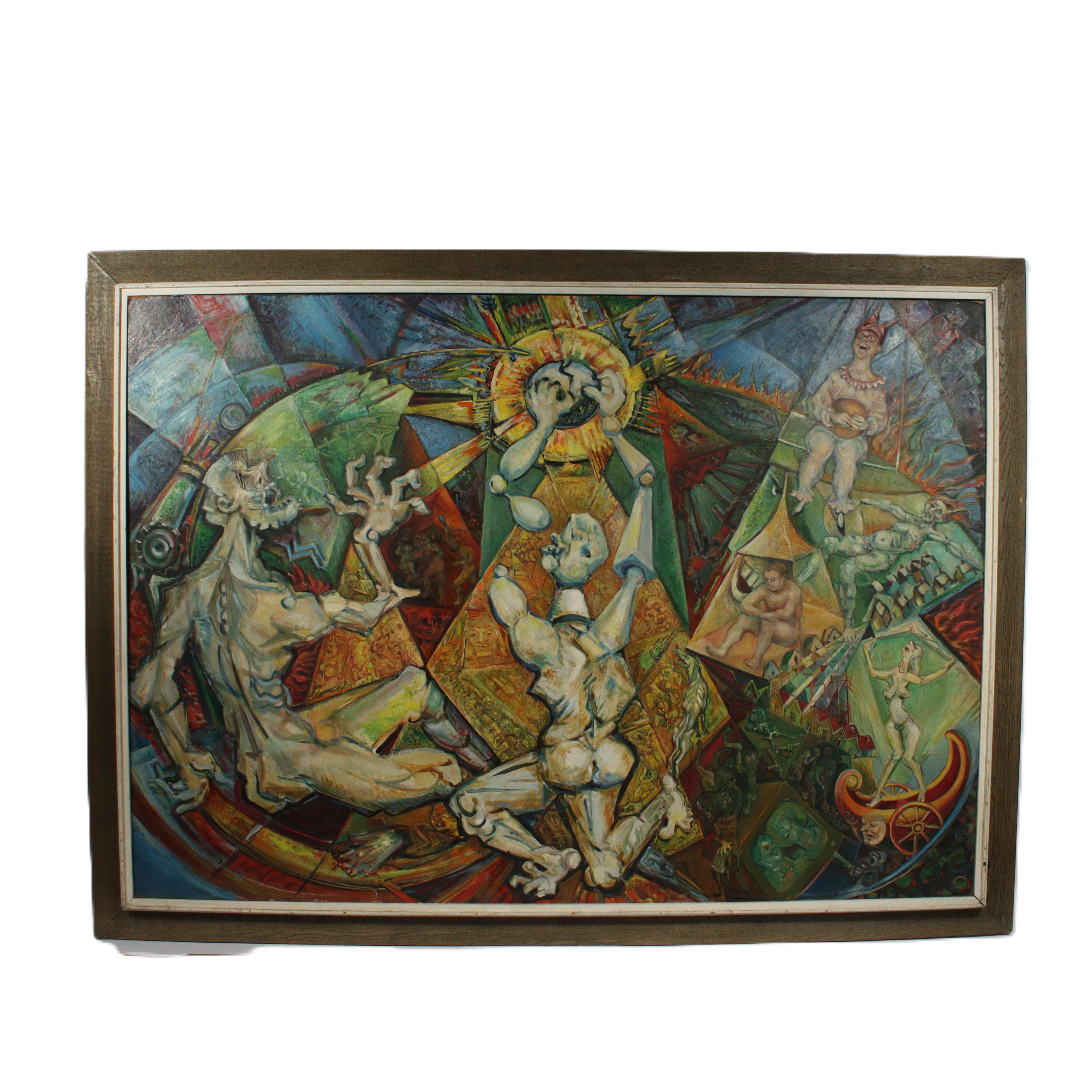 Robert Lohman Abstract Painting - Abstract Allegorical Scene