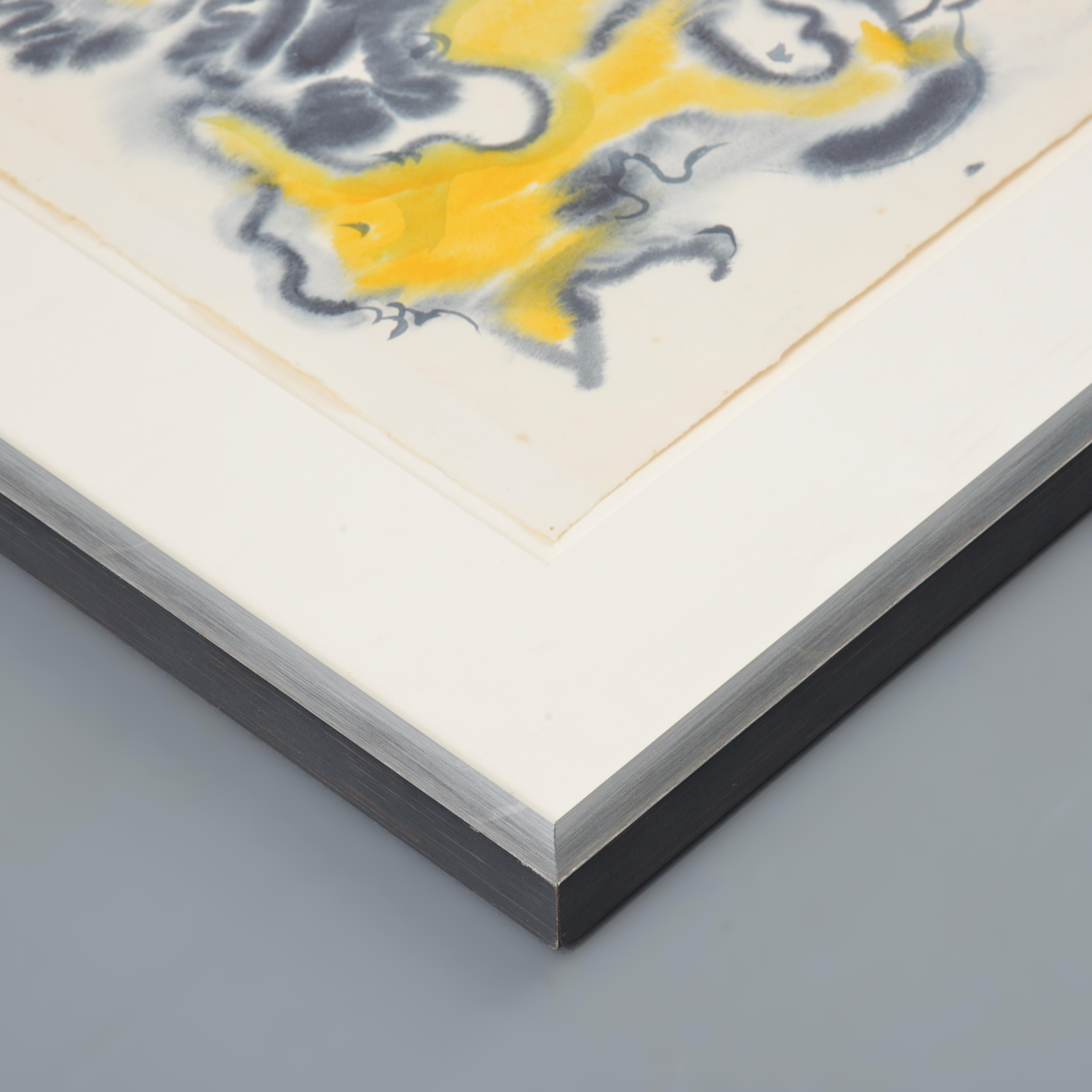Robert Lohman Pittura, Astratto, nero e giallo, 