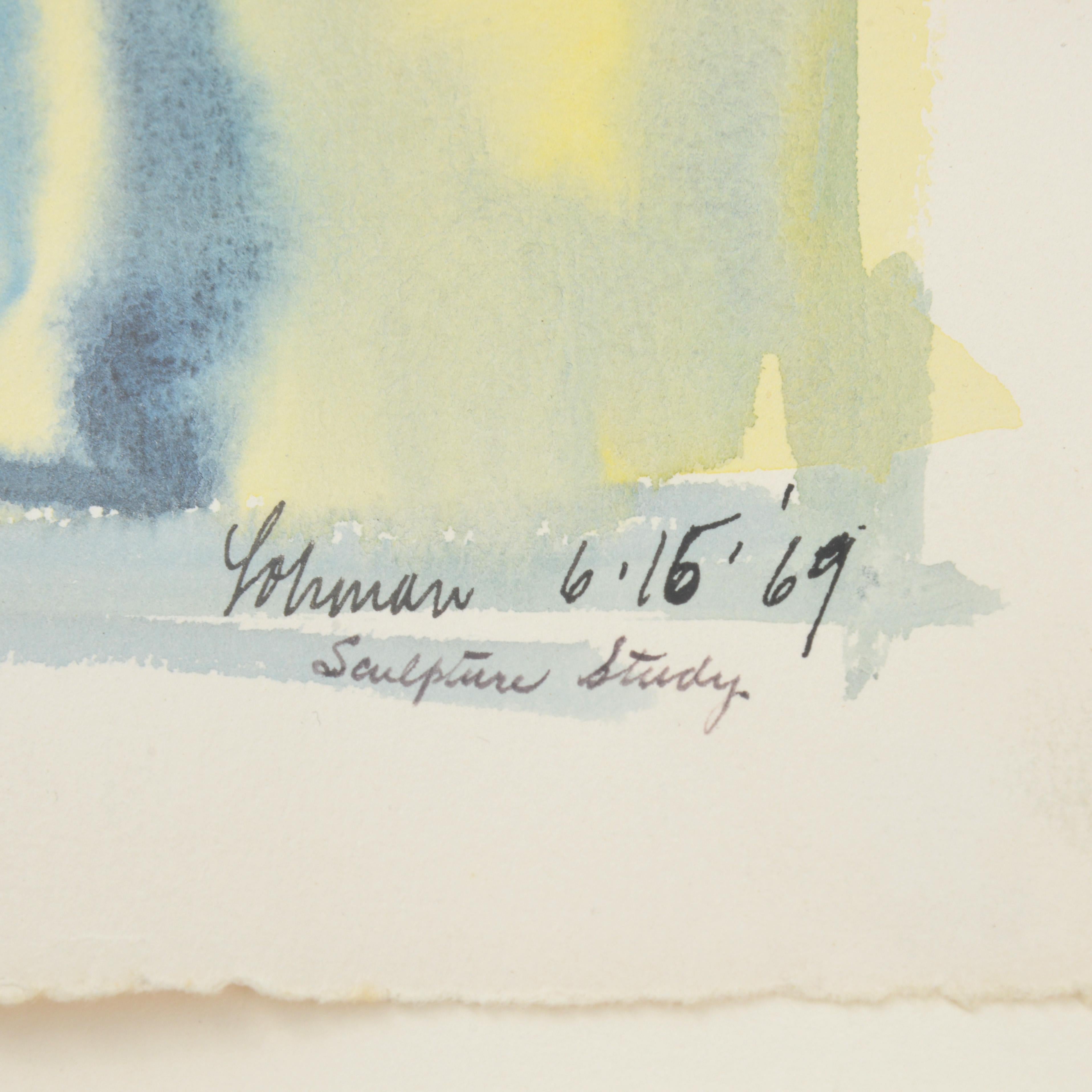 Robert Lohman Pittura, Astratto, blu, nero e giallo, 