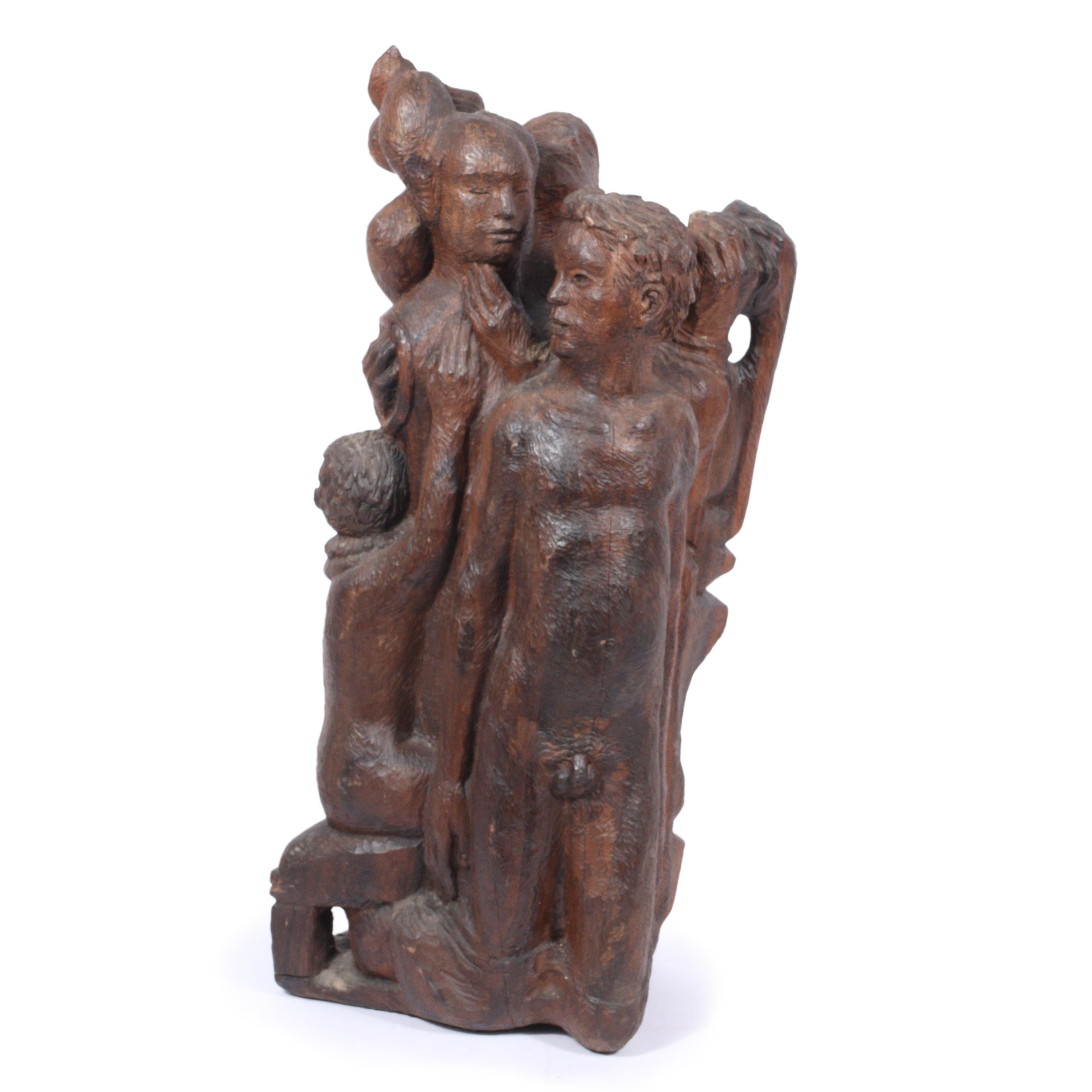 Familie (Braun), Figurative Sculpture, von Robert Lohman
