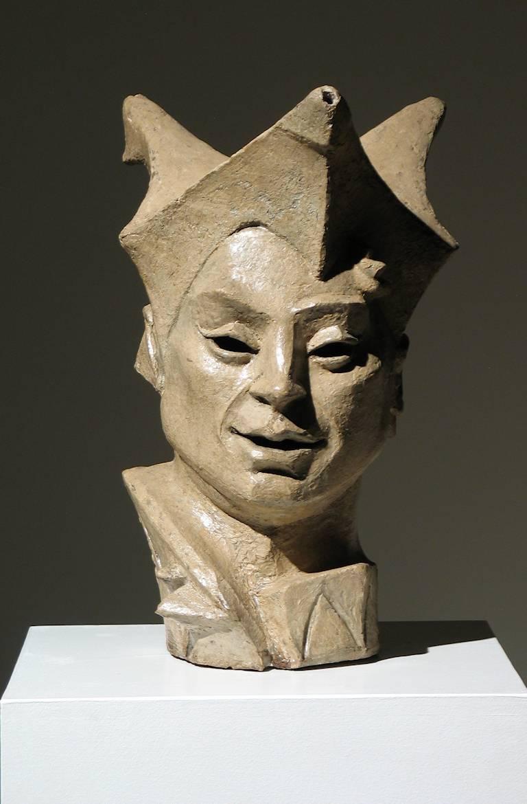 Robert Lohman Figurative Sculpture - Jester Head