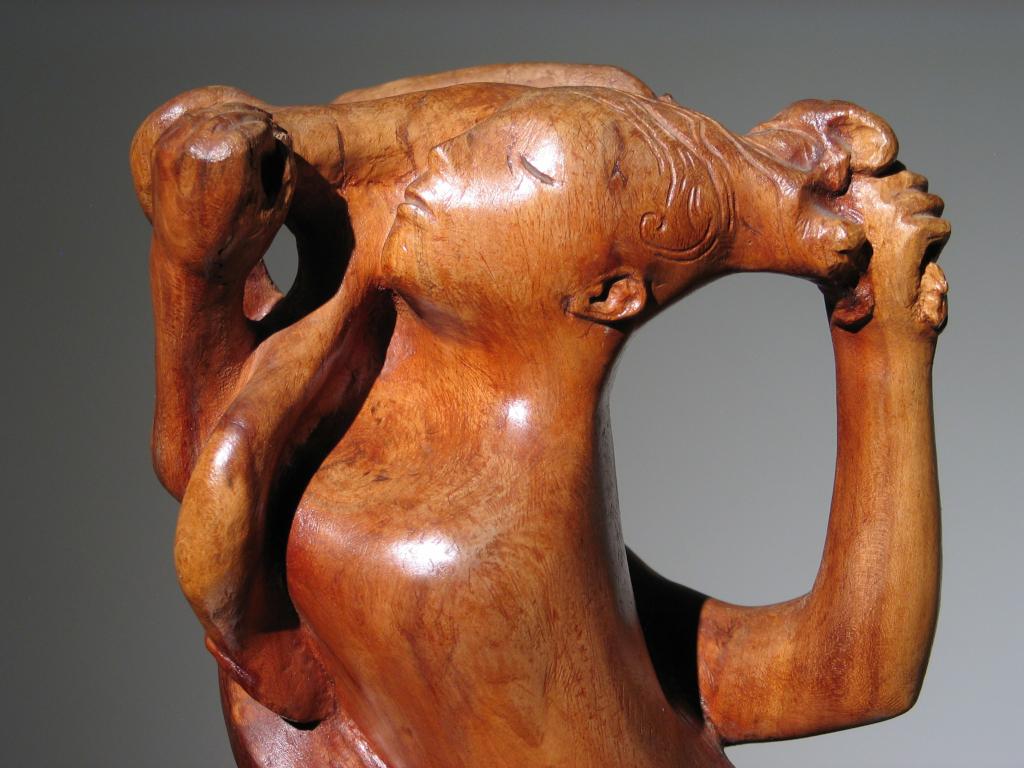 Two Women Wood Sculpture For Sale 4