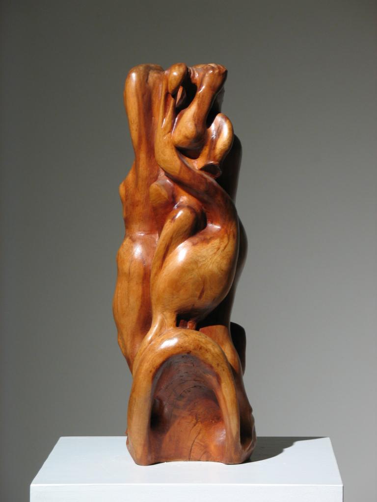 Two Women Wood Sculpture For Sale 2