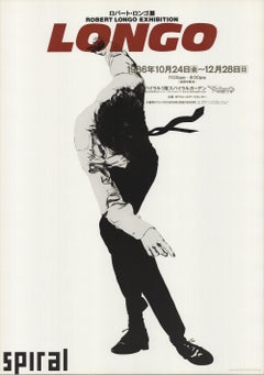 1986 Robert Longo 'Eric 1984' Contemporary Black & White, Red Japan Offset Print