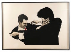 Robert Longo « Frank & Glenn » signé et encadré à la main, 1991