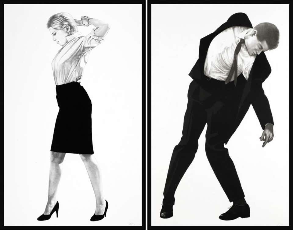 Cindy & Max Lithograph Print, Minimalist Style, Circa 2000-2009