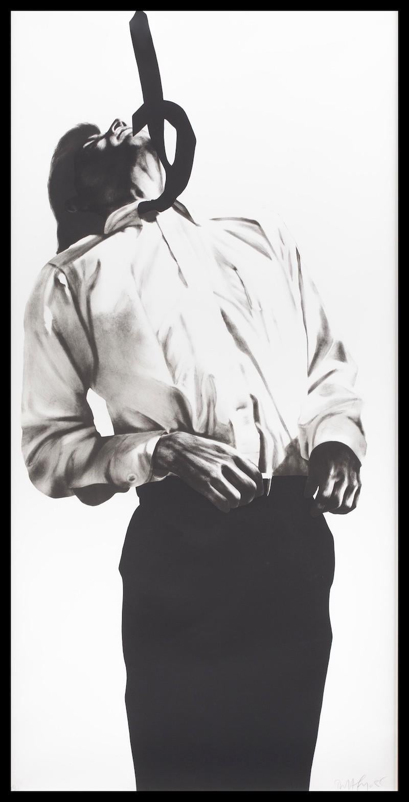 From the artist’s iconic, Men in the Cities series, Robert Longo created Eric in 1985 as an original lithograph measuring 71 1/2 x 38 1/2 in. (182 x 98 cm), unframed.  The artwork is hand-signed, dated and numbered in pencil, from the edition of 48