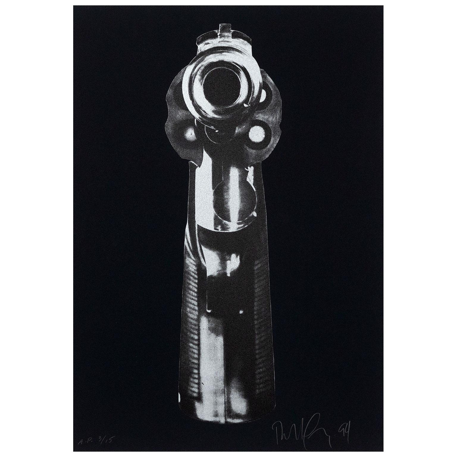 Robert Longo Figurative Print - Gun