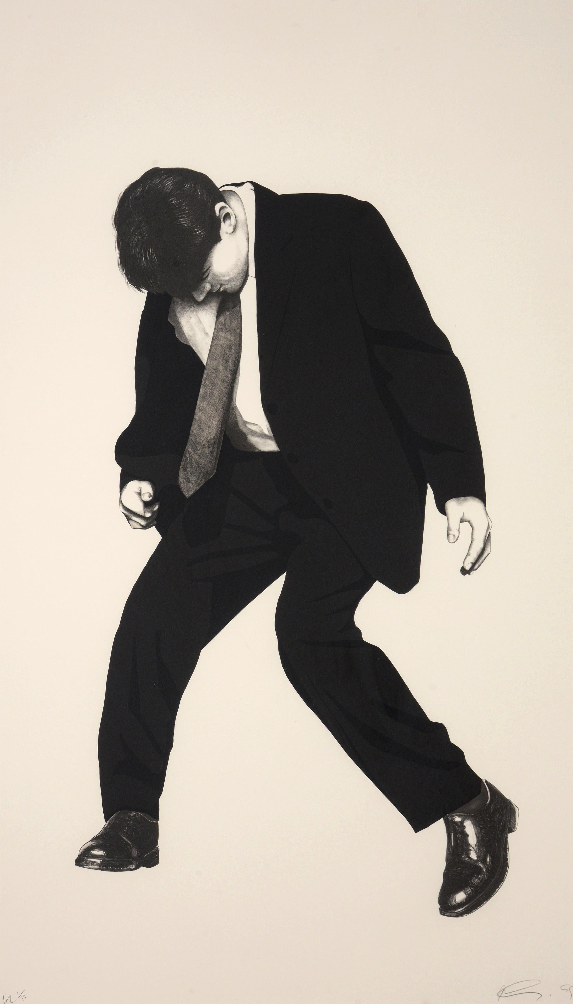 Large Robert Longo JAMES Lithograph, 70"H