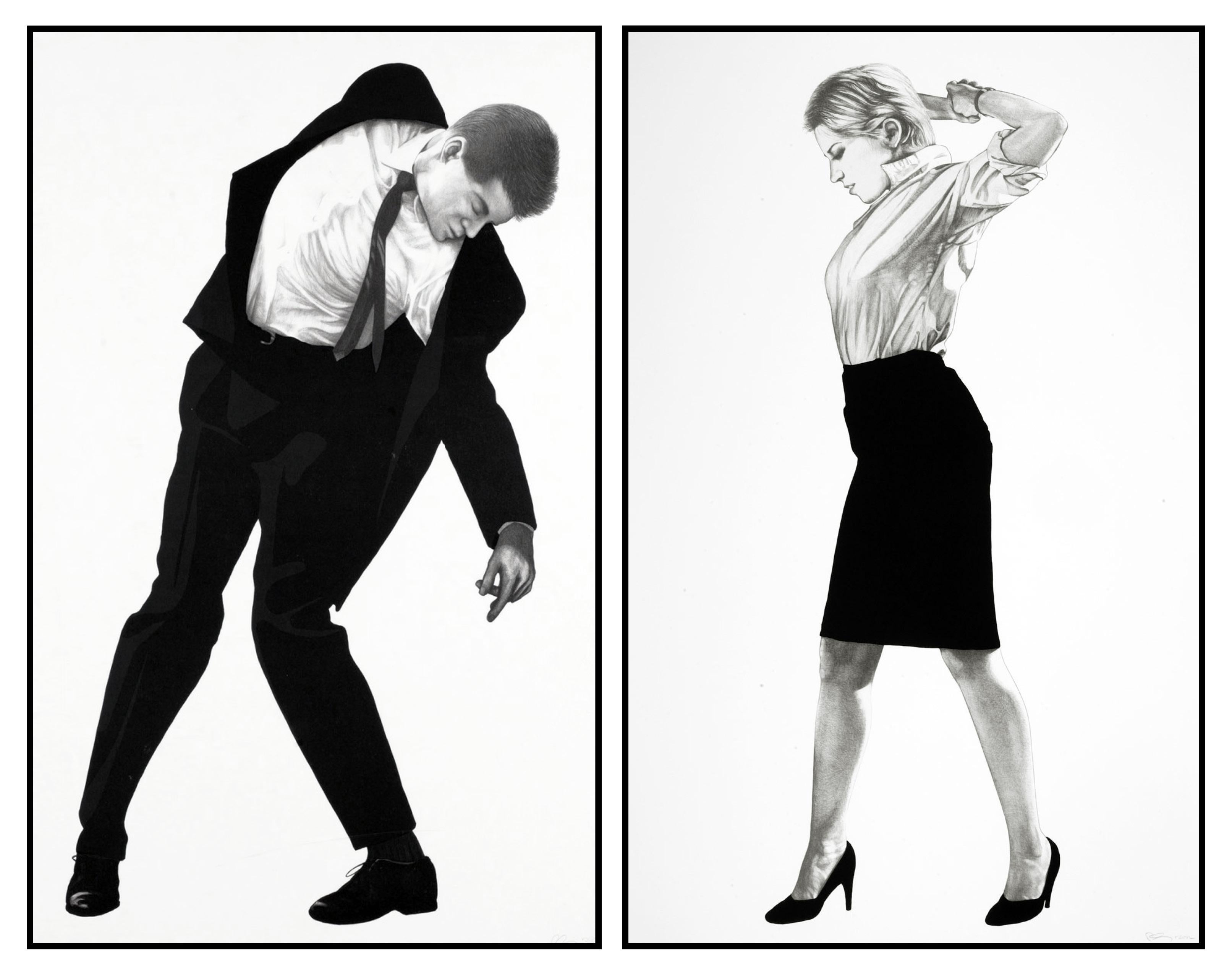 Robert Longo Portrait Print - Max and Cindy