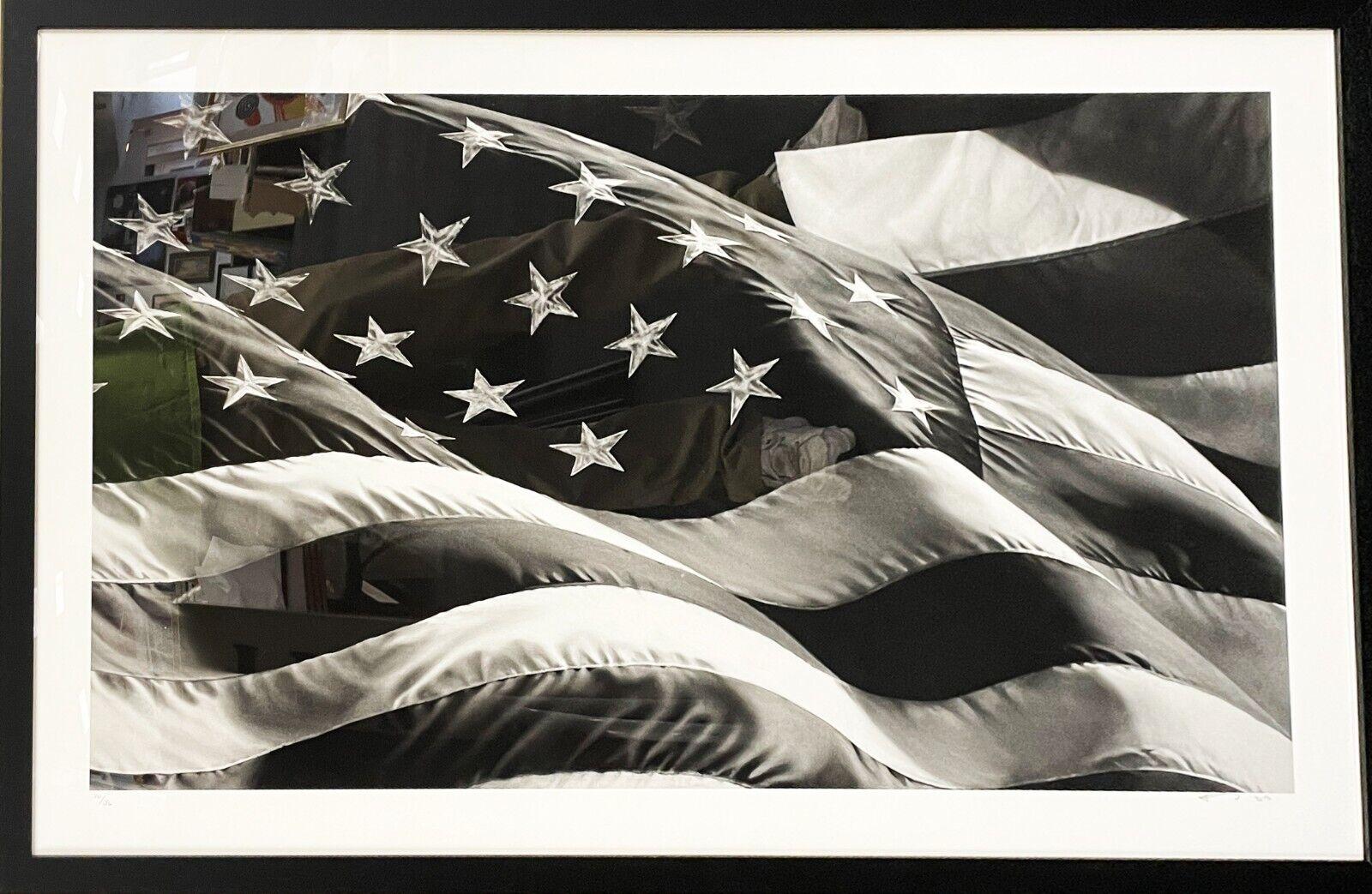 "Untitled (Flag)" Original Hand Signed Giclee 2013 - Print by Robert Longo