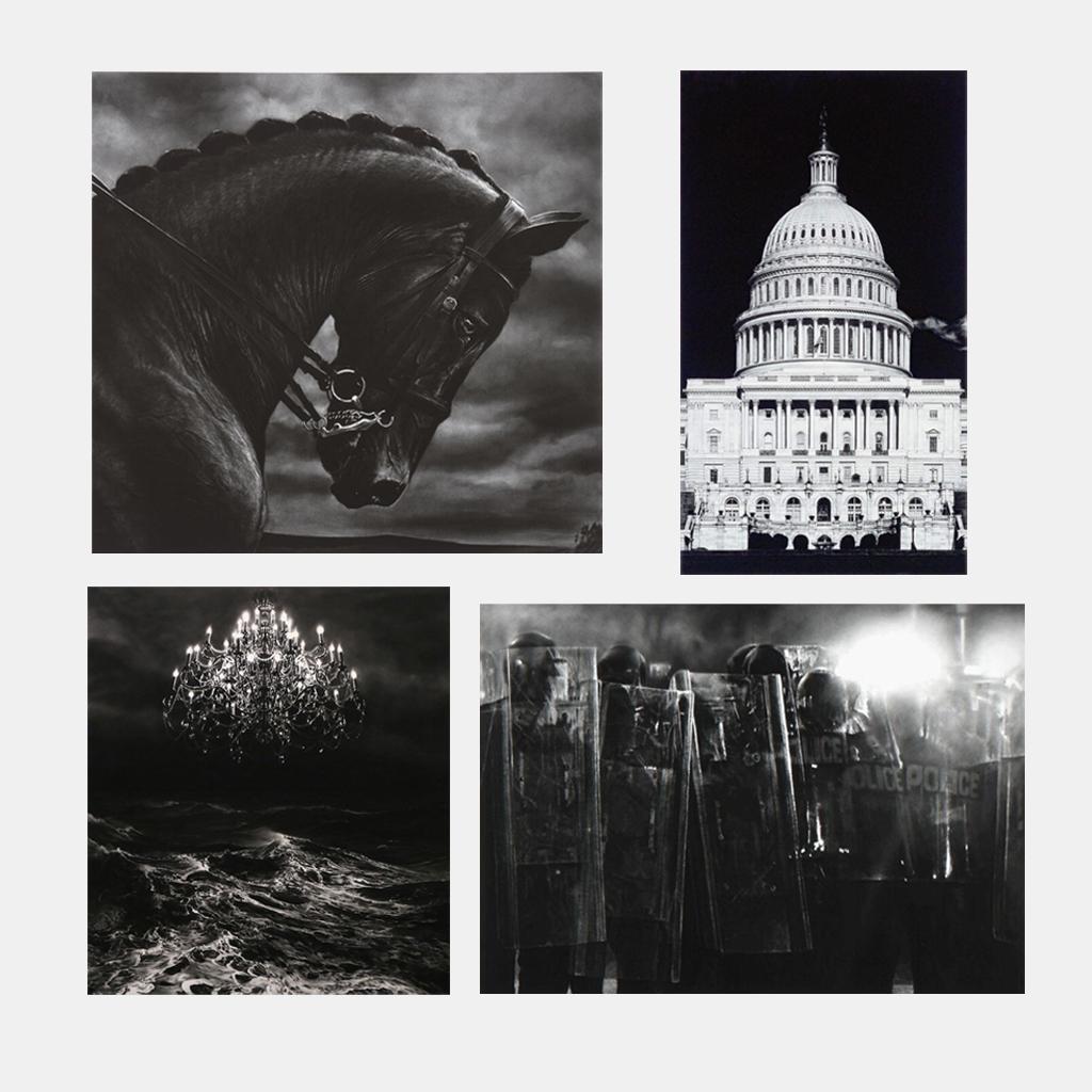 Untitled (from Charcoal), 2017 (set of 4 prints) - Print by Robert Longo