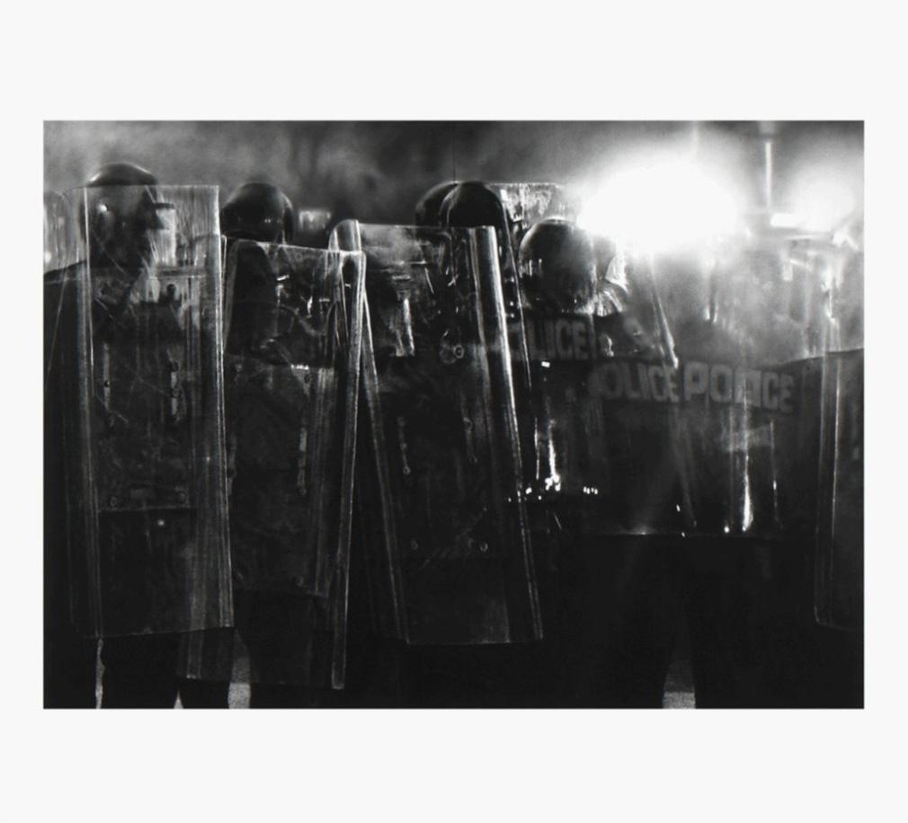 Robert Longo Figurative Print - Untitled (Riot Cops)