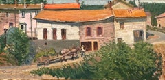 Vintage Fine Art Painter Robert Lougheed "Village in Central France"