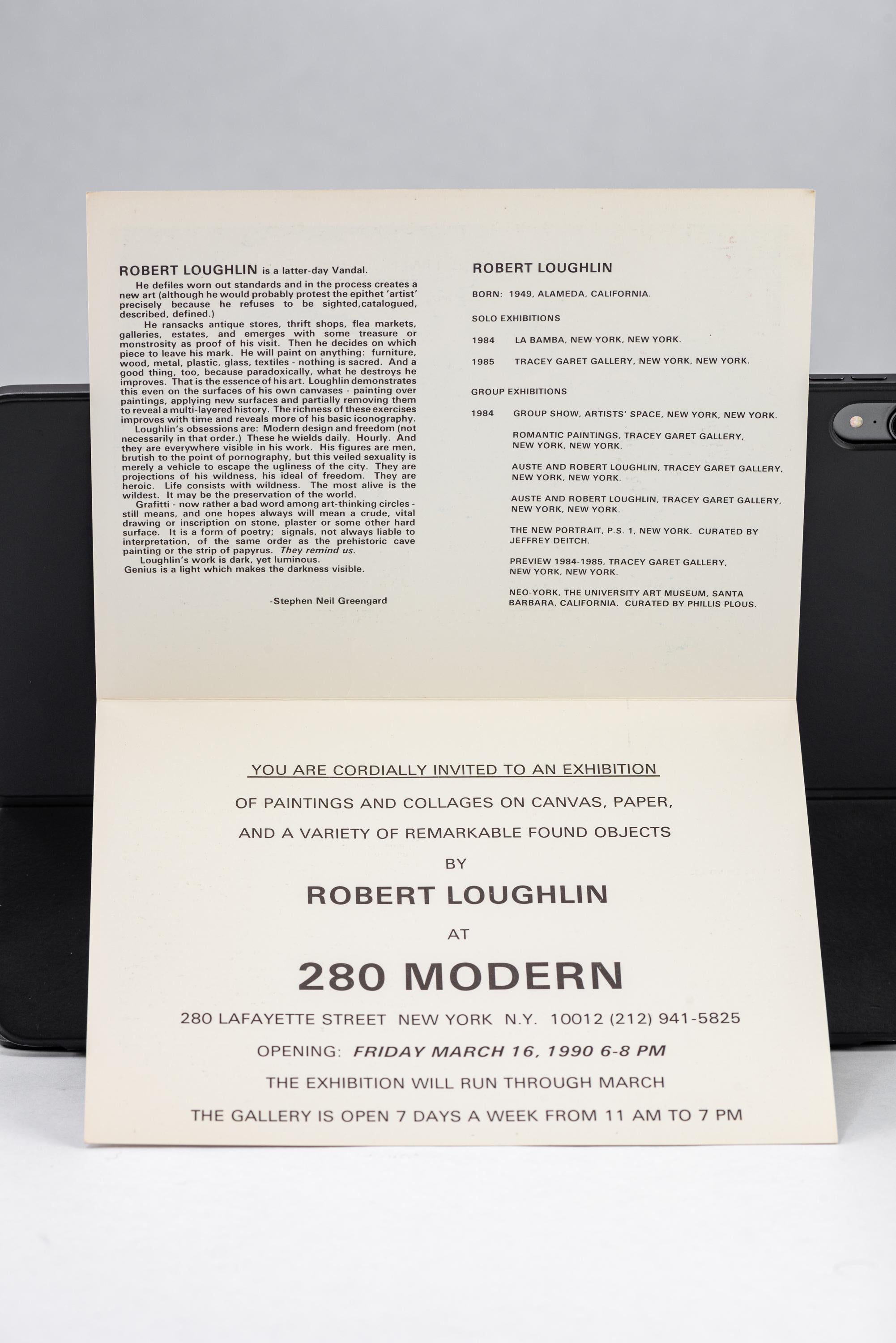Moderne Ensemble de 4 cartes d'invitation d'exposition d'art de Robert Loughlin en vente