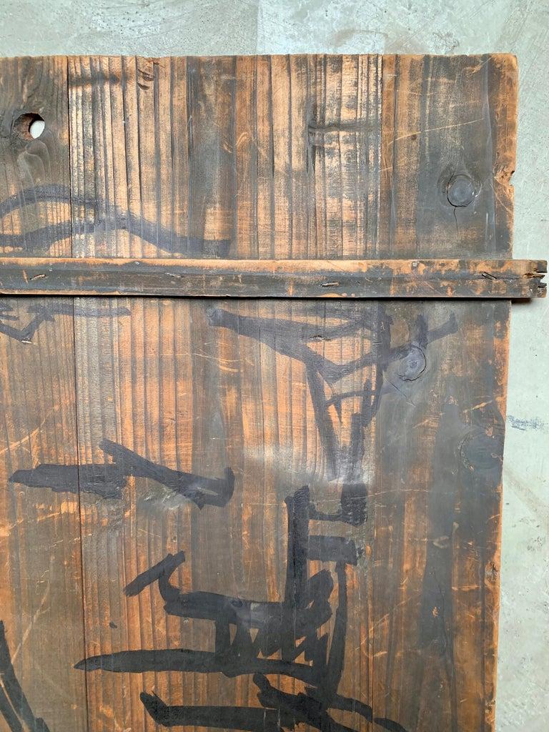 Doppelseitiges Originalgemälde auf Holztür von Loughlin im Zustand „Gut“ im Angebot in Los Angeles, CA