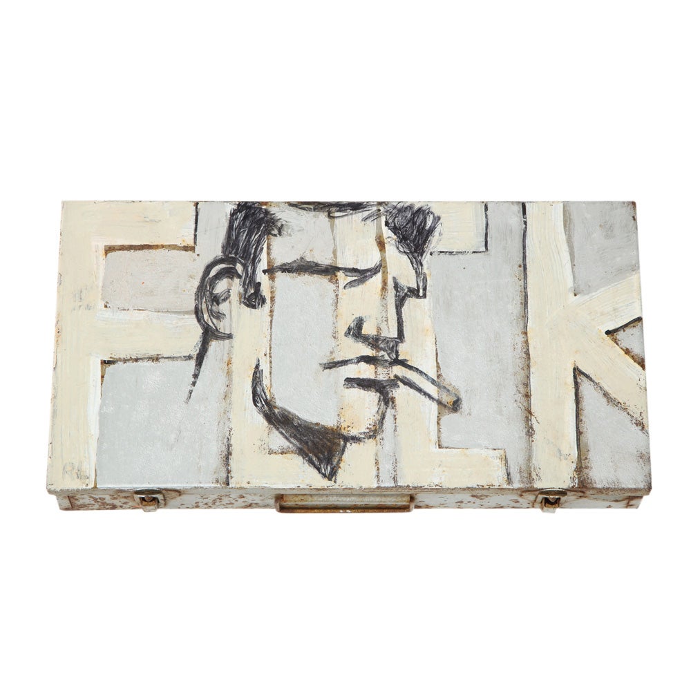 Robert Loughlin, ""F***", Acrylgemälde auf Metallschachtel, signiert