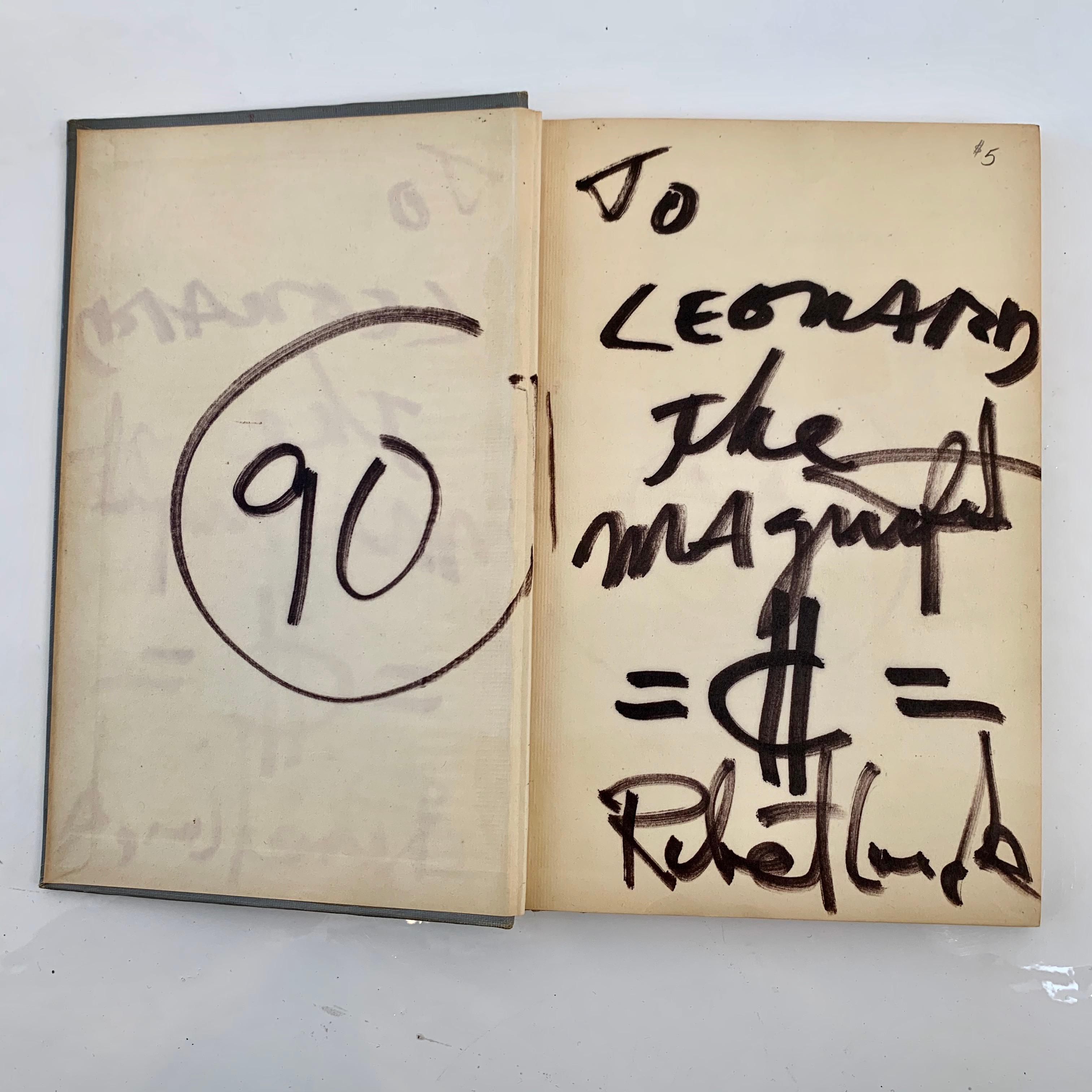 Great original Robert Loughlin drawing on a vintage book. Book is titled Leonard the Magnificent. Book is dedicated on the inside to a friend of Roberts named Leonard. Hand signed on the inside. 

   