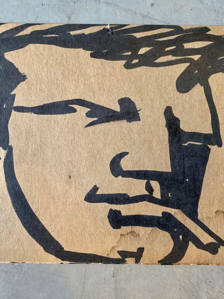 Robert Loughlin Original Drawing on Cardboard In Good Condition For Sale In Los Angeles, CA